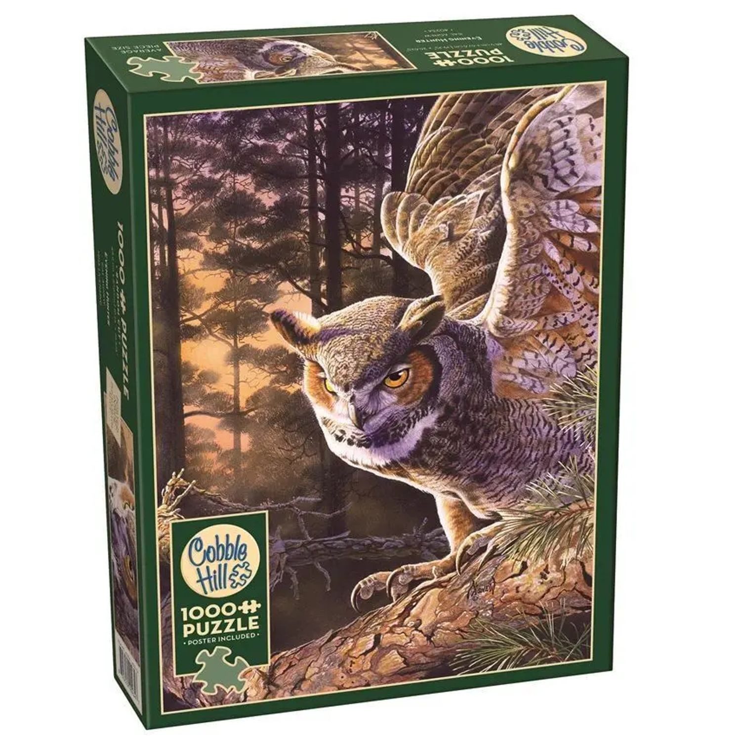 BrainBox Puzzle COBBLE HILL PUZZLES - Eule im Wald 1000 Teile, 1000 Puzzleteile
