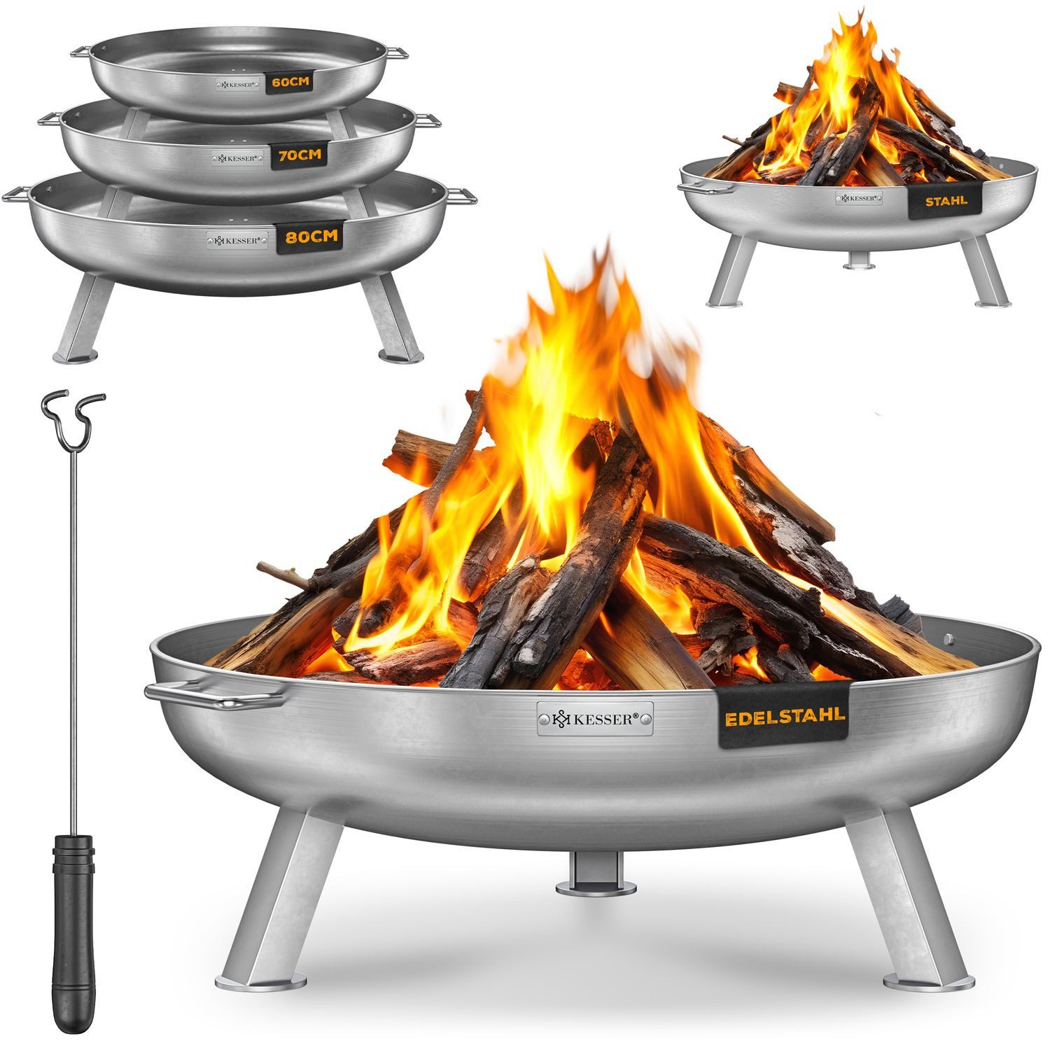 KESSER Feuerschale Feuertonne mit 2,5mm Stahldicke Feuerstelle, (Feuerkorb günstig online kaufen