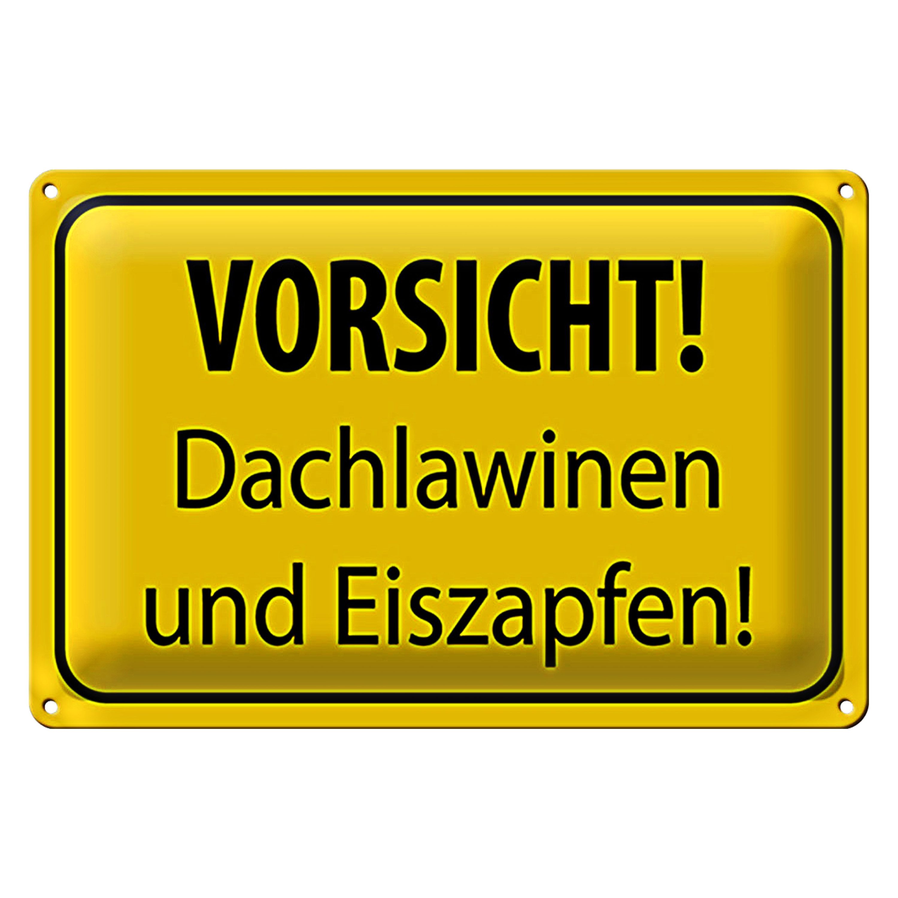 Roomando Metallschild Hinweis 40x30cm Vorsicht Dachlawinen Eiszapfen
