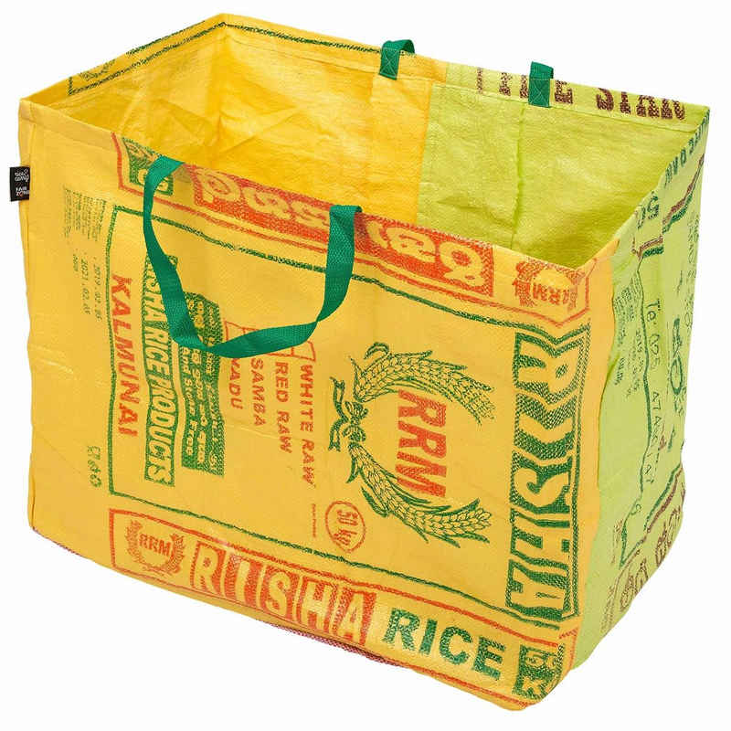 Fair Zone Gartensack FAIR ZONE Gartentasche für Gartenabfälle aus upgecycelten Reissäcken - nachhaltig und fair produziert, 160 l, (1 Stück, 1-tlg., 1 Stück), aus upgecycelten Reissäcken fair produziert