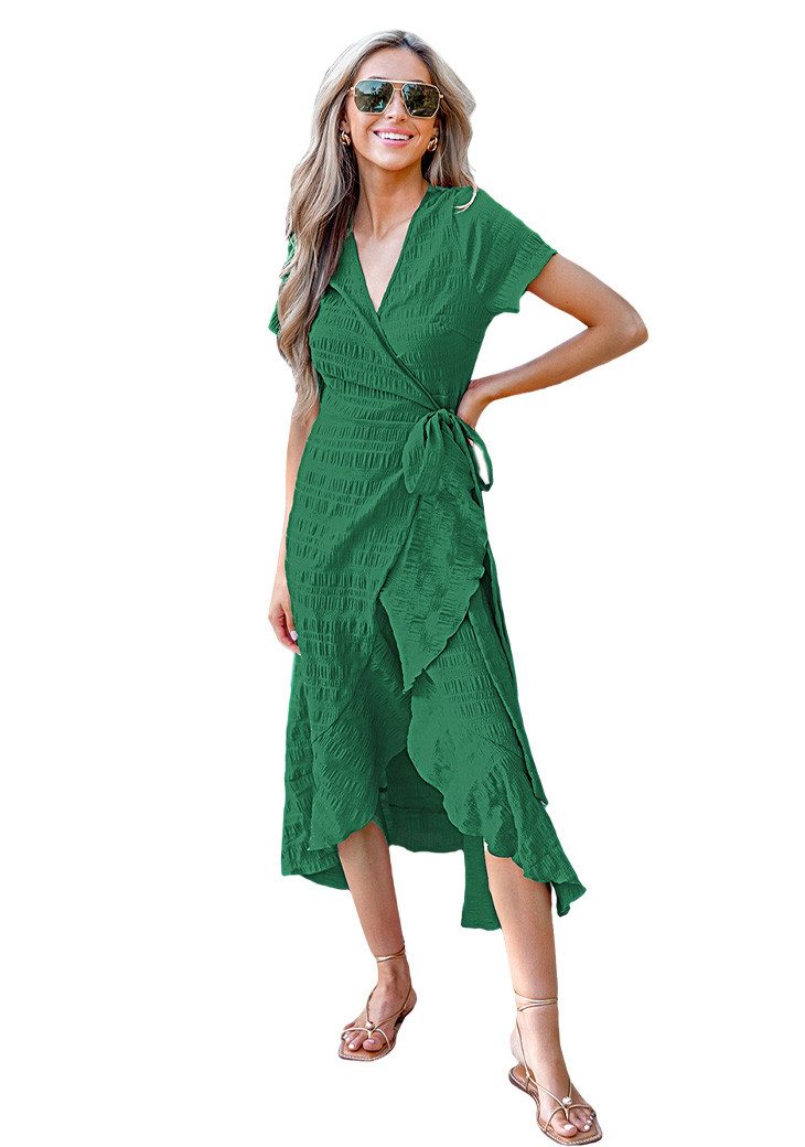 Cupshe Maxikleid Wickel Split Krawatten Taillenrüsche