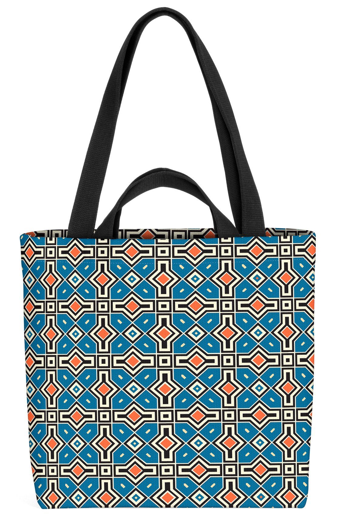 VOID Henkeltasche (1-tlg), Muster Asien Design Arabesk japan Mosaik orname asiatisch blau Kachel
