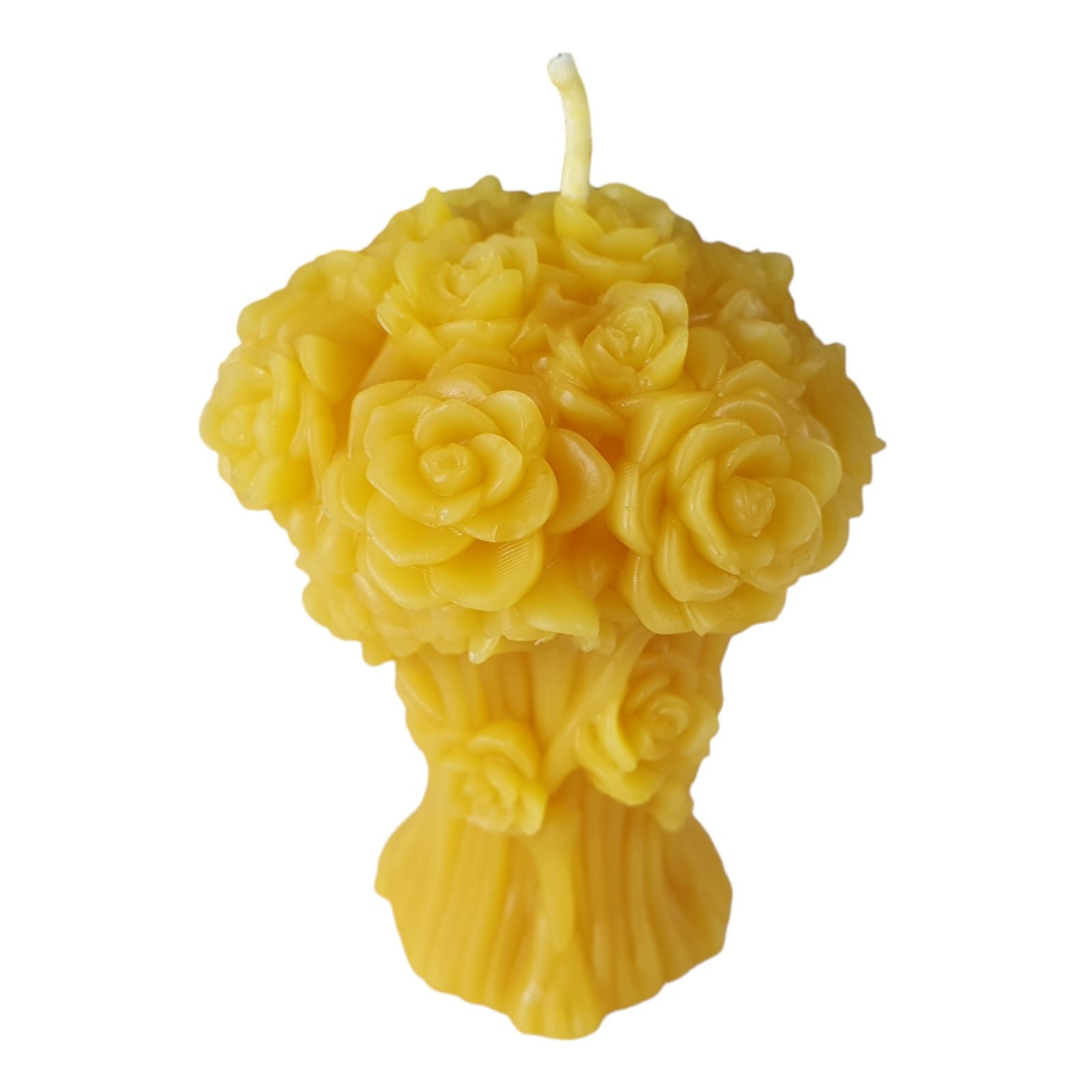 Aspinaworld Formkerze Bienenwachskerze - Rosen Kerze Strauß 9 cm - Bienenwachs - Honigkerze