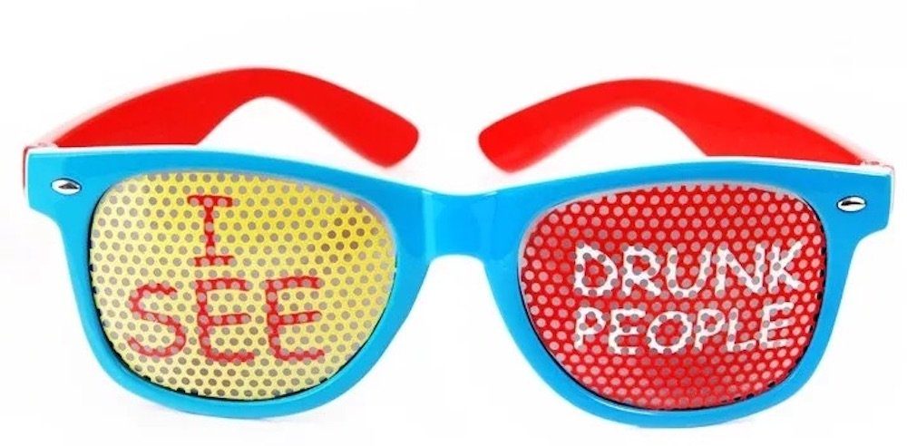 bunt, Konfetti people Partybrille I drunk partydeco see