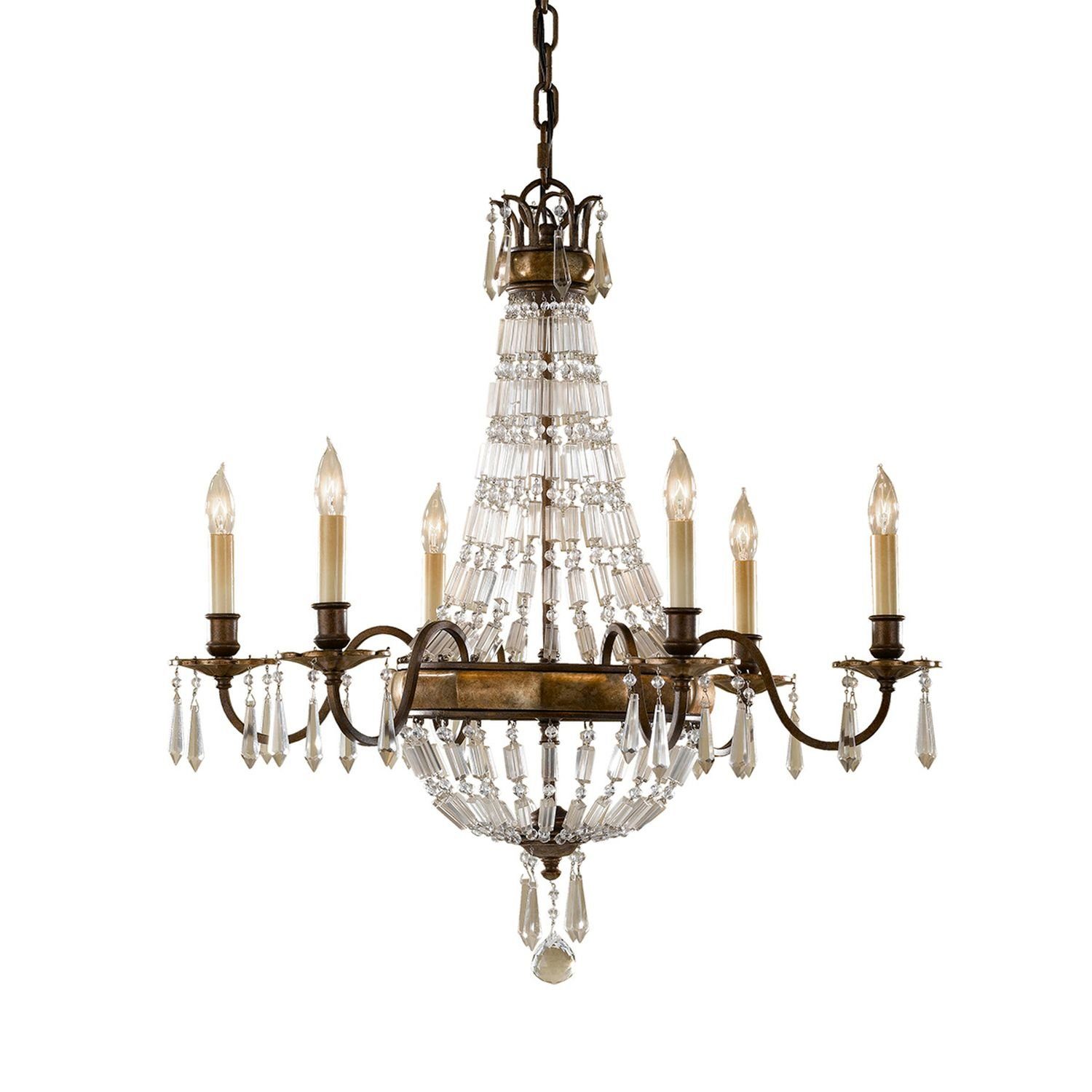 Licht-Erlebnisse Kronleuchter NOBLES, ohne Leuchtmittel, Lüster E14 Bronze Metall Hängelampe