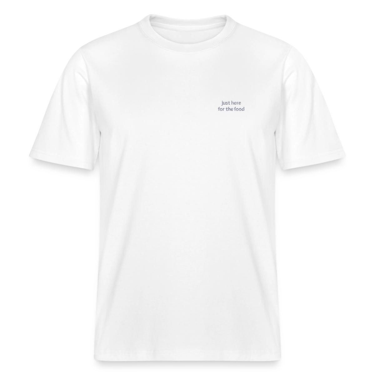 T-Shirt Gesticktes Just Here For The Food Design Relaxed Fit Unisex T-Shirt