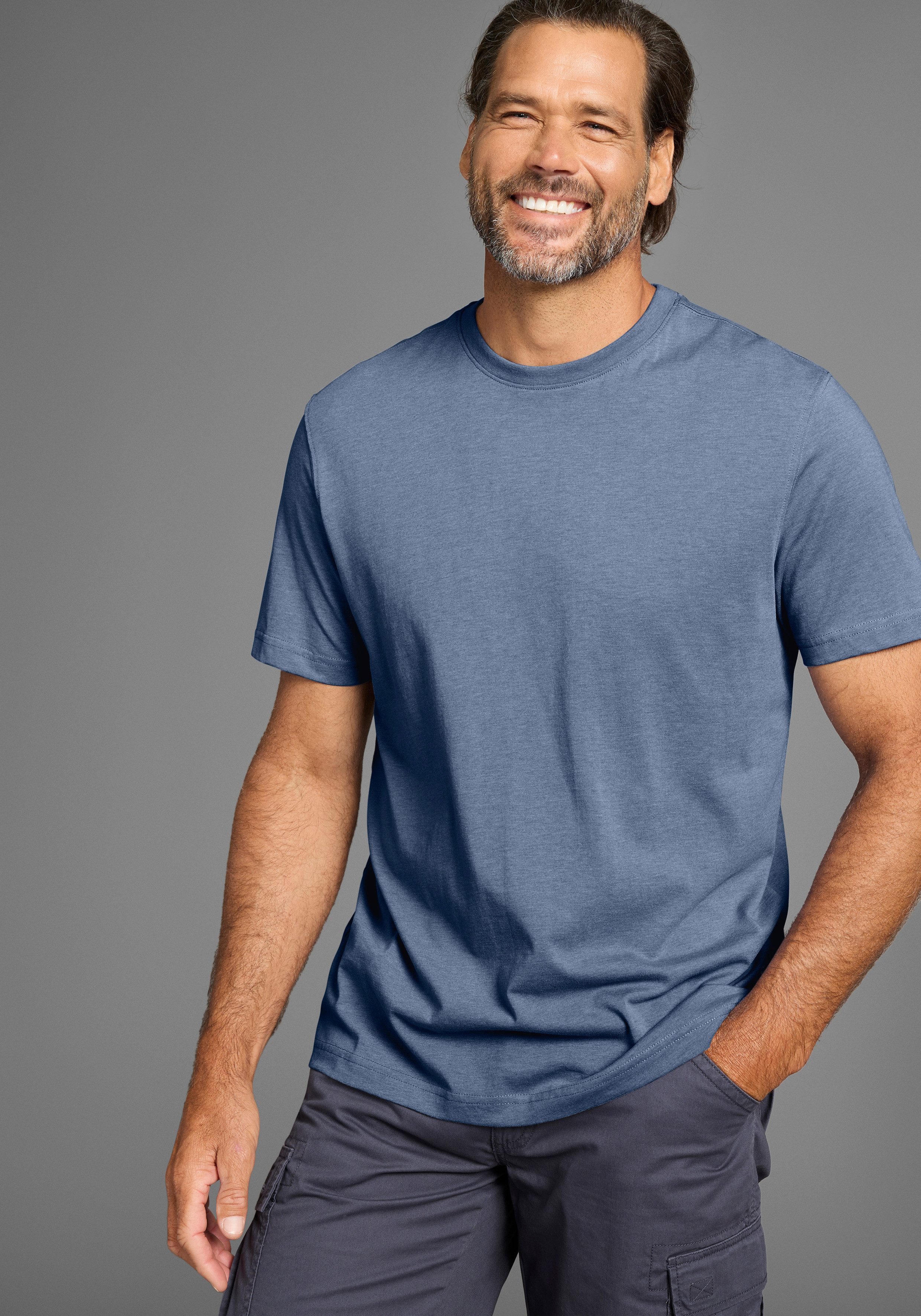 Man's World Rundhalsshirt (2er-Pack) Kurzarm, Basic-Stil, aus Baumwollmischung, 2er-Pack