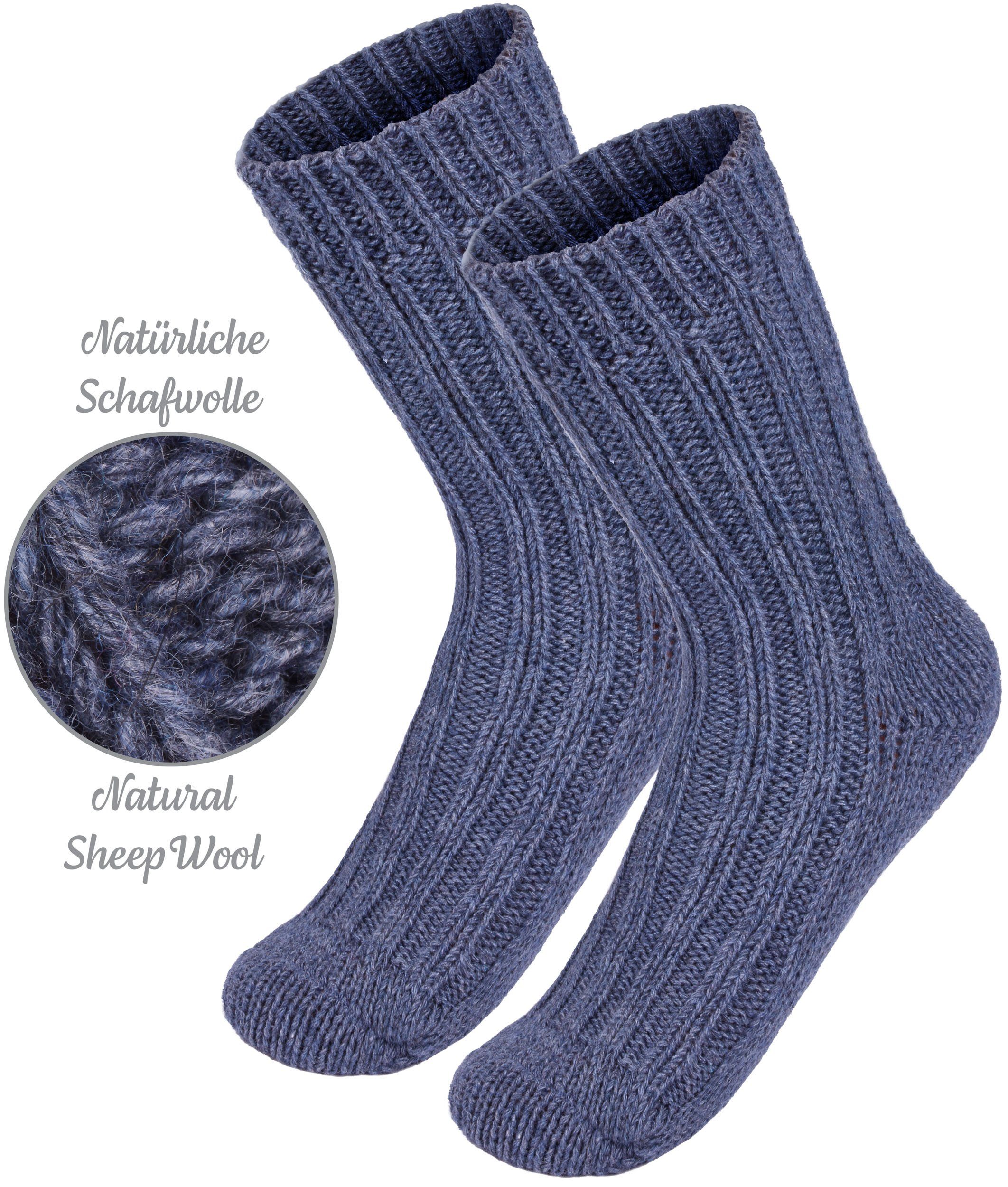 BRUBAKER Socken Kinder Wollsocken - Warme Wintersocken für Jungen und Mädchen (4-Paar, 4er-Pack) Flauschiges Socken Set mit Schafwolle - Winter Kindersocken – Bild 4 von 5