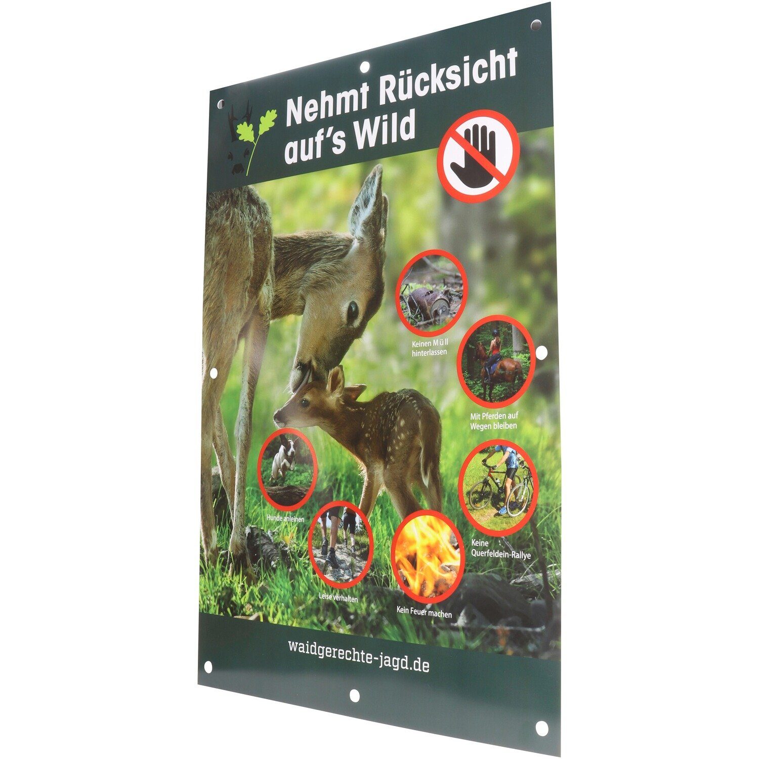 Waidgerechte Jagd Warnschild Hinweisschild Rücksicht auf's Wild – 3er-Pack