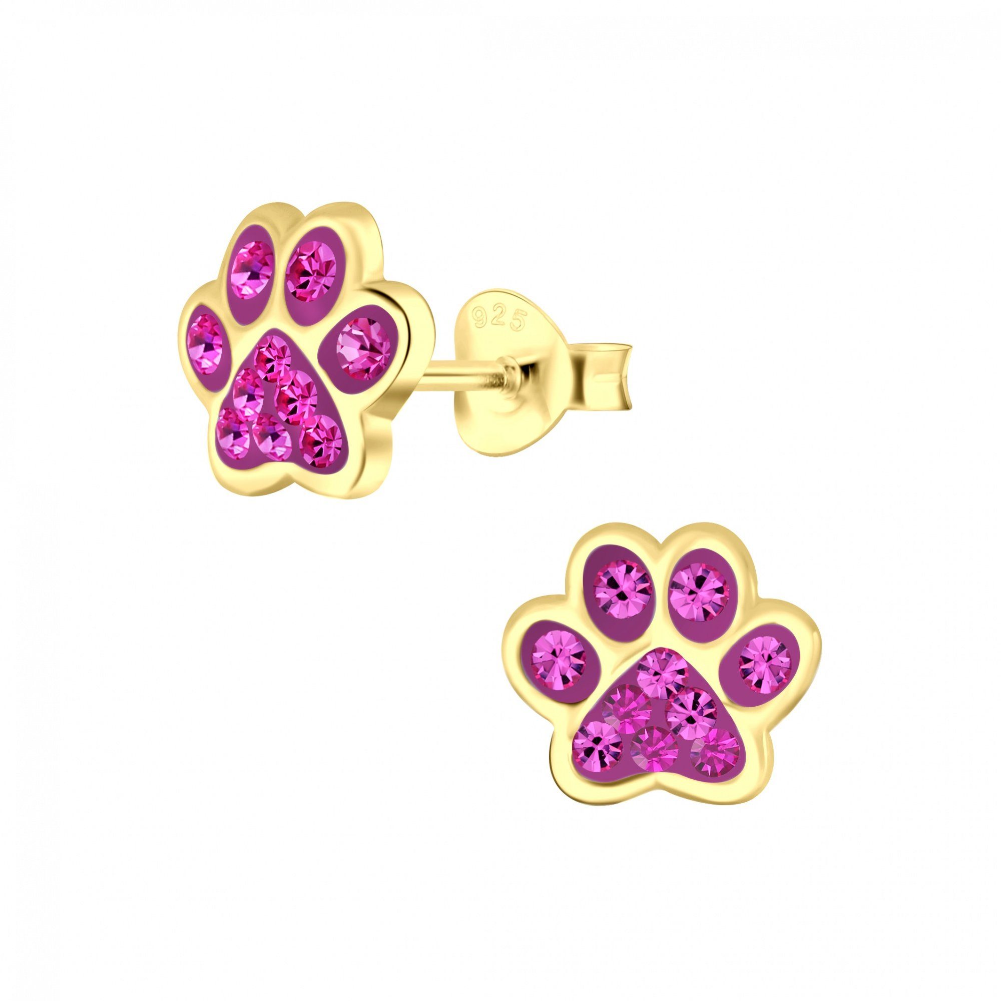 ALEXANDER YORK Paar Ohrstecker Pfote in Gold fuchsia, 2-tlg. (Ohrstecker) günstig online kaufen