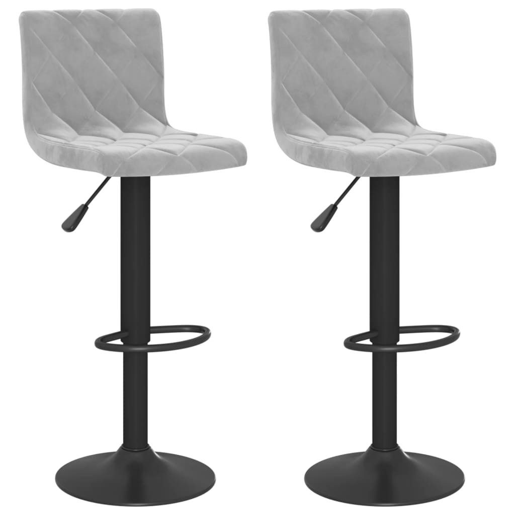 Barhocker Barhocker 2 Stk. Hellgrau Samt