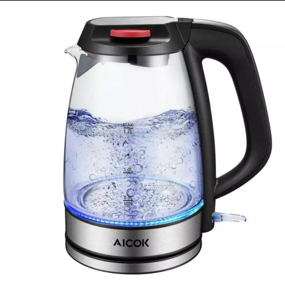 AICOK Wasserkocher, Glasoptik, Kontaktsystem, Thermosicherung