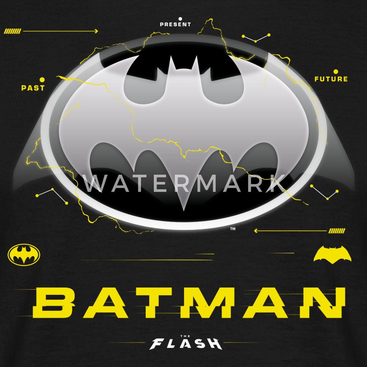 Spreadshirt T-Shirt The Flash Klassisches Batman Logo In Grau Männer T-Shirt (1-tlg)