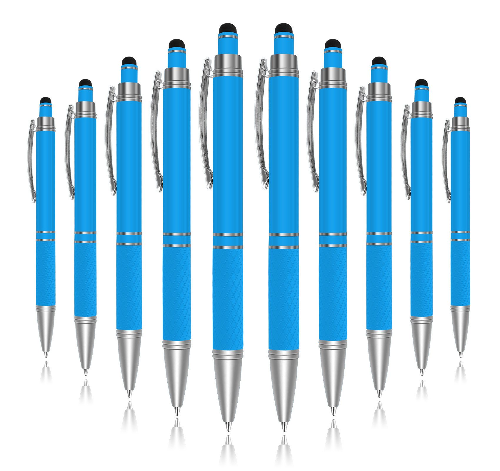 lindahandel Kugelschreiber 2-in-1 Kugelschreiber mit Touchscreen Stift, blaue Mine, (10-tlg), Kugelschreiber für Smartphone & Tablet, Büro & Schule