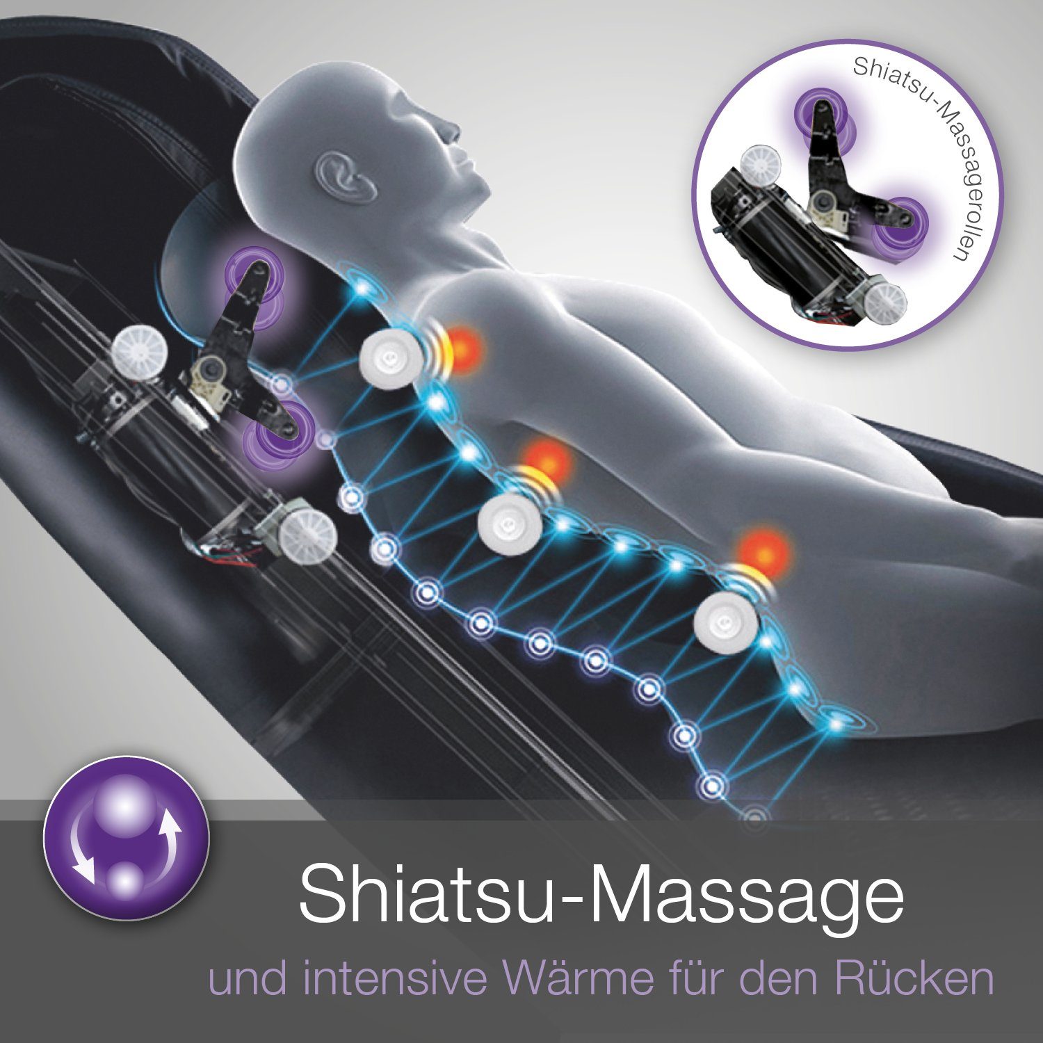 (1x Kunstleder aktivshop echtwirkendes 13 manuelle Luftdruckmassage, Sensus Massagesessel Massageprogramme, Sessel), 2.0