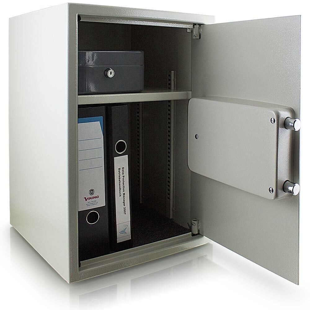 Bituxx Tresor elektronisch Lichtgrau (MS-11389), Aktentresor Möbeltresor Geldschrank Wandtresor, MS-11389 – Bild 3 von 5