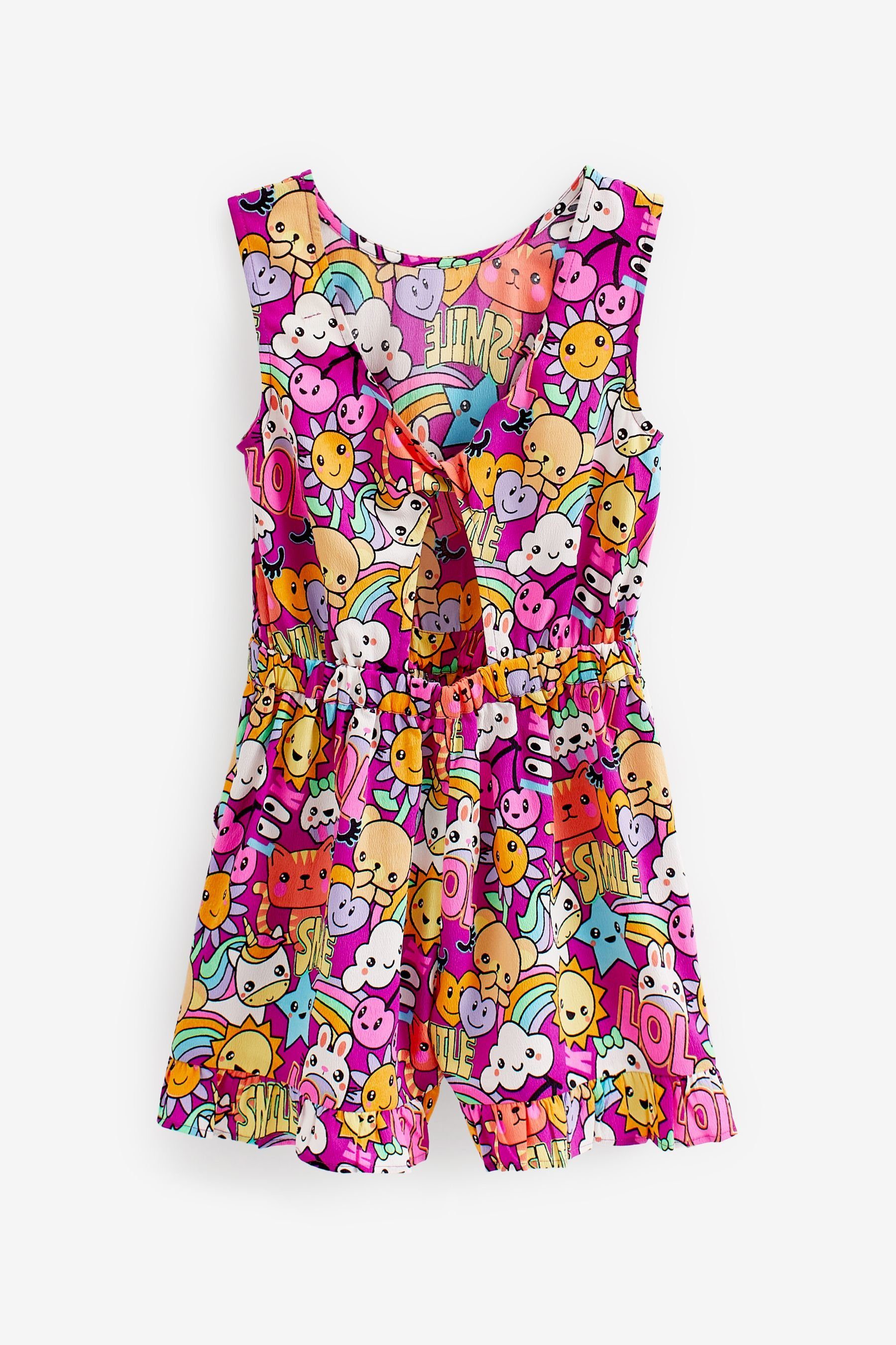 Playsuit Overall Print Next Character (1-tlg) mit am Rücken Zierdrehung