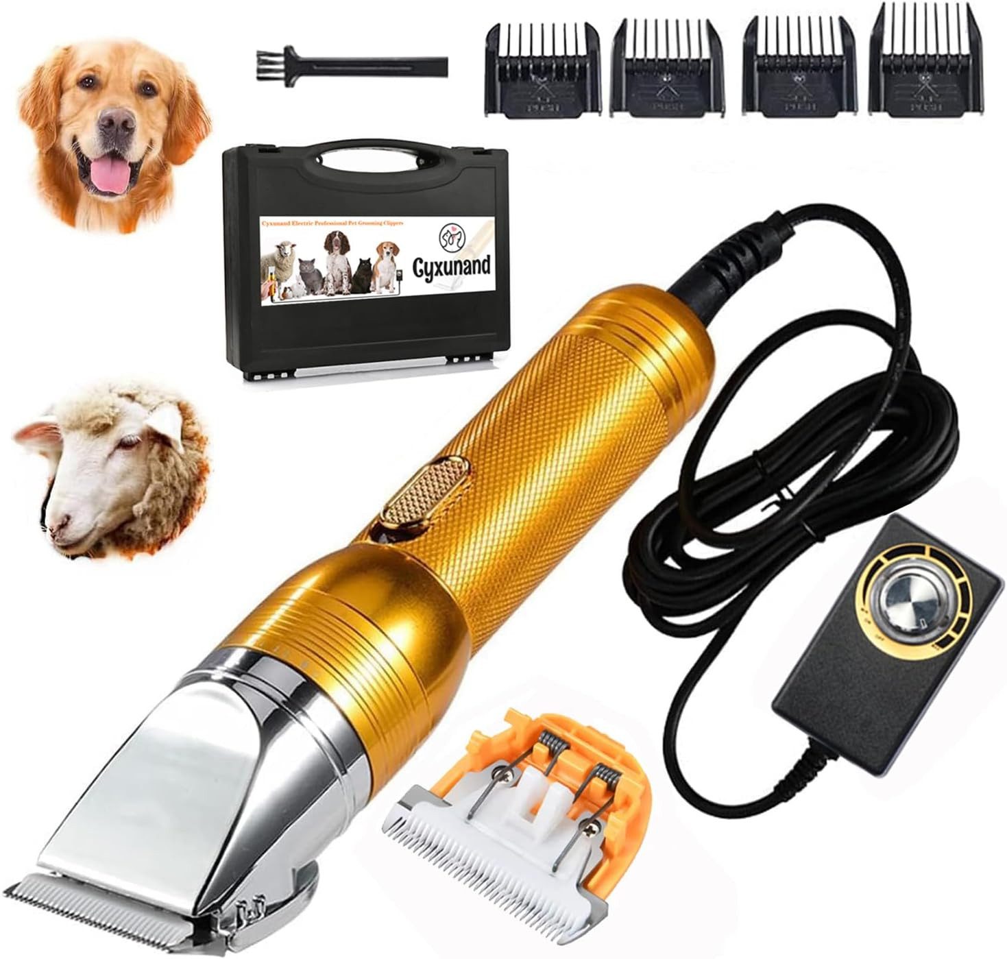 Hundeschermaschine Tierhaarschneider für Hunde & Katzen mit LCD, Leise, Kabellos