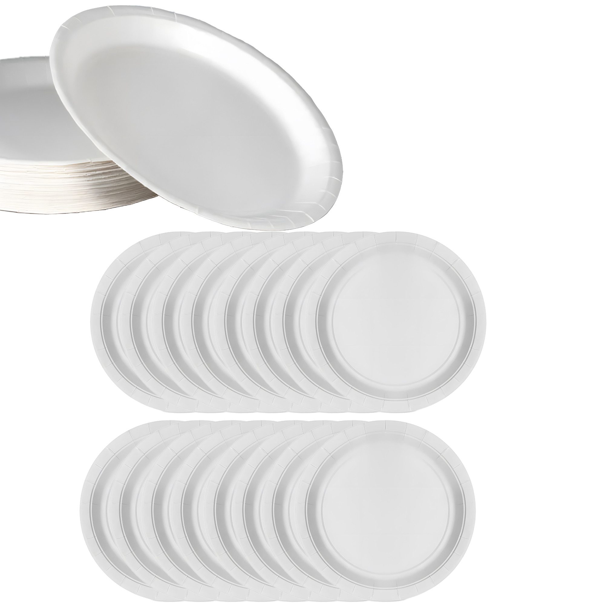 TSB Werk Einwegteller Pappteller Campingteller Campinggeschirr 20cm, (160 St), Picknickgeschirr, Rund, Teller, Set