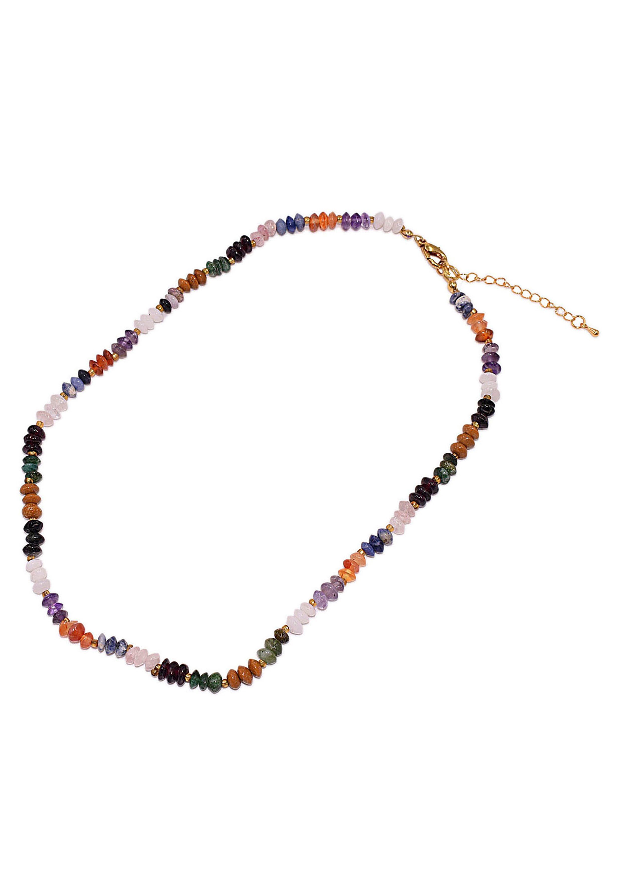 Firetti Collier Schmuck Geschenk Halsschmuck Halskette Edelsteinkette Tigerauge, mit Edelsteinen