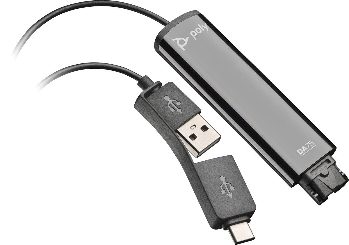 Poly DA75 Wideband QD auf USB-Adapter (USB-A & USB PC-Headset