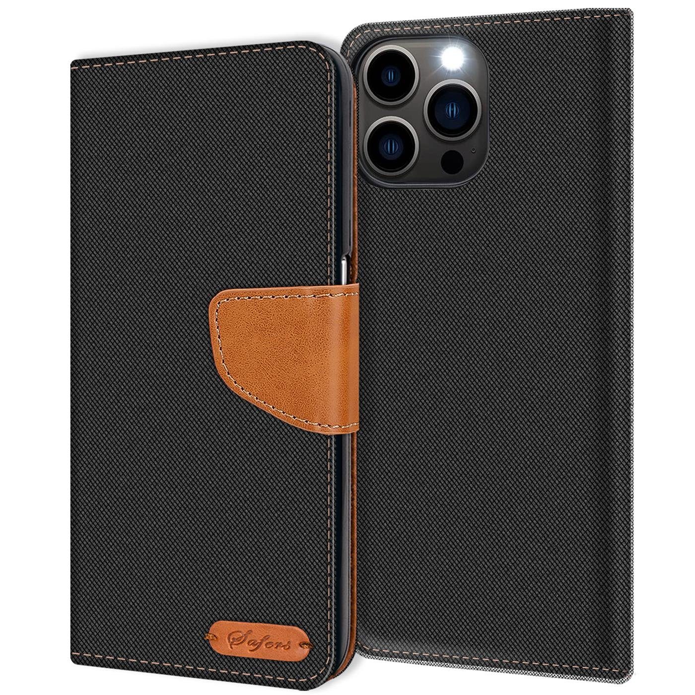 CoolGadget Handyhülle Denim Schutzhülle Flip Case für Apple iPhone 13 Pro 6,1 Zoll, Book Cover Handy Tasche Hülle für iPhone 13 Pro Klapphülle