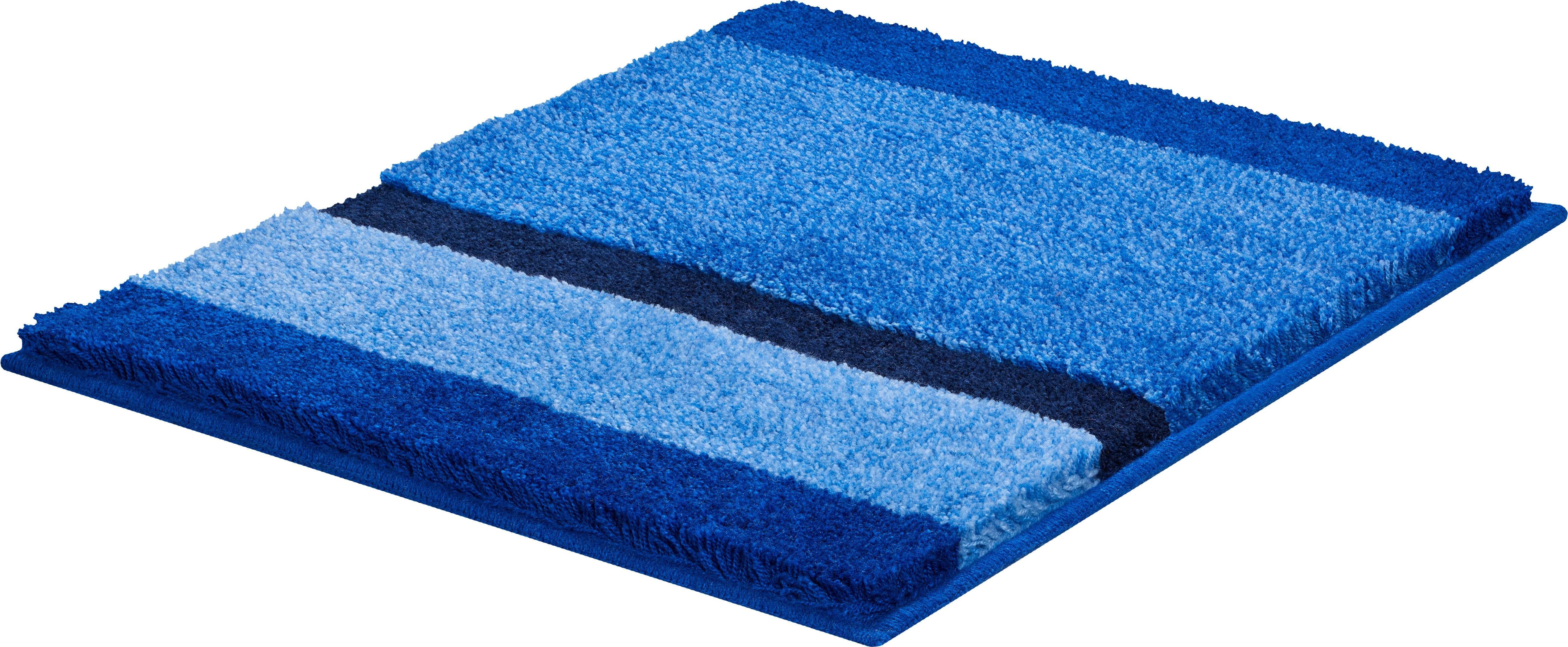 Grund Badematte Room, Höhe 24 mm, rutschhemmend beschichtet, fußbodenheizungsgeeignet, Polyacryl, rechteckig, besonders dichter Flor, Badematte mit Streifen