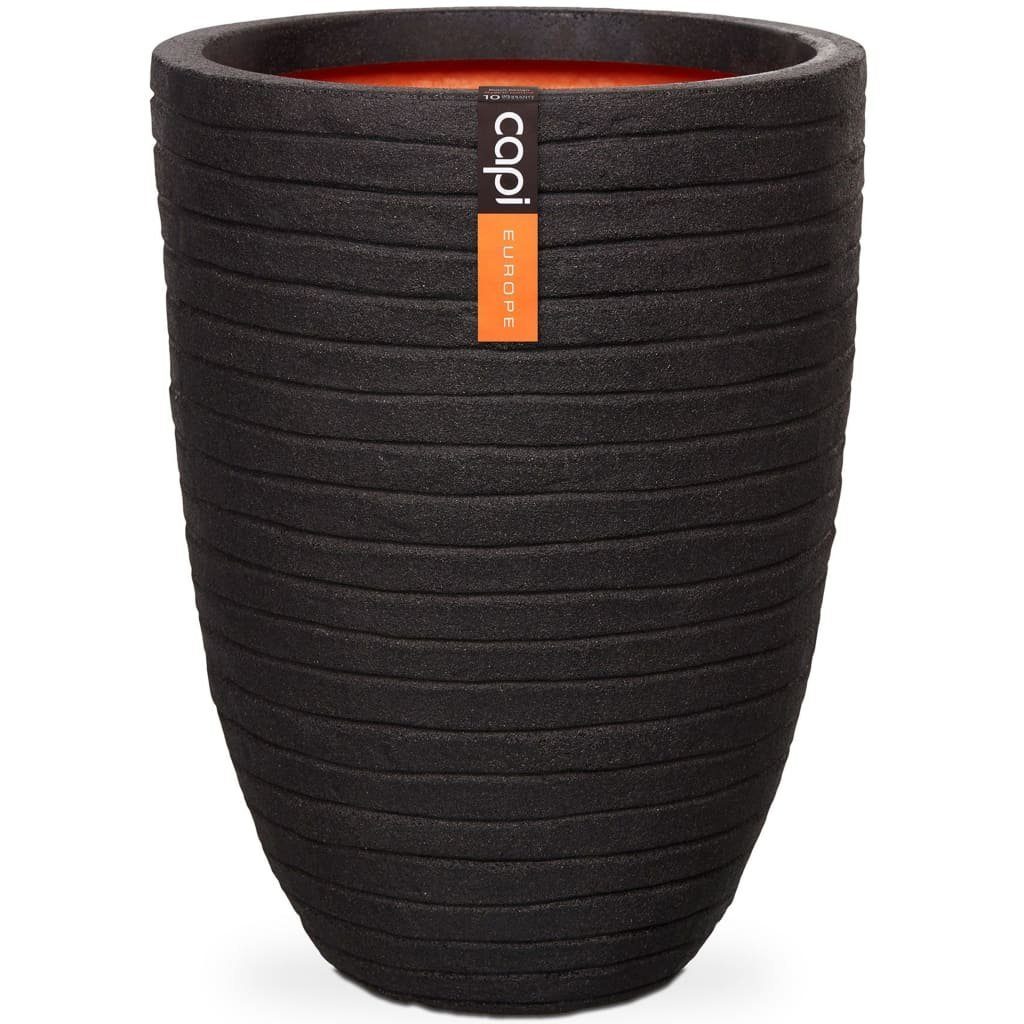 Capi Pflanztopf III Rund Gerippt 17,5 Cm Schwarz - Robuster Topf Für Deine Pflanzen