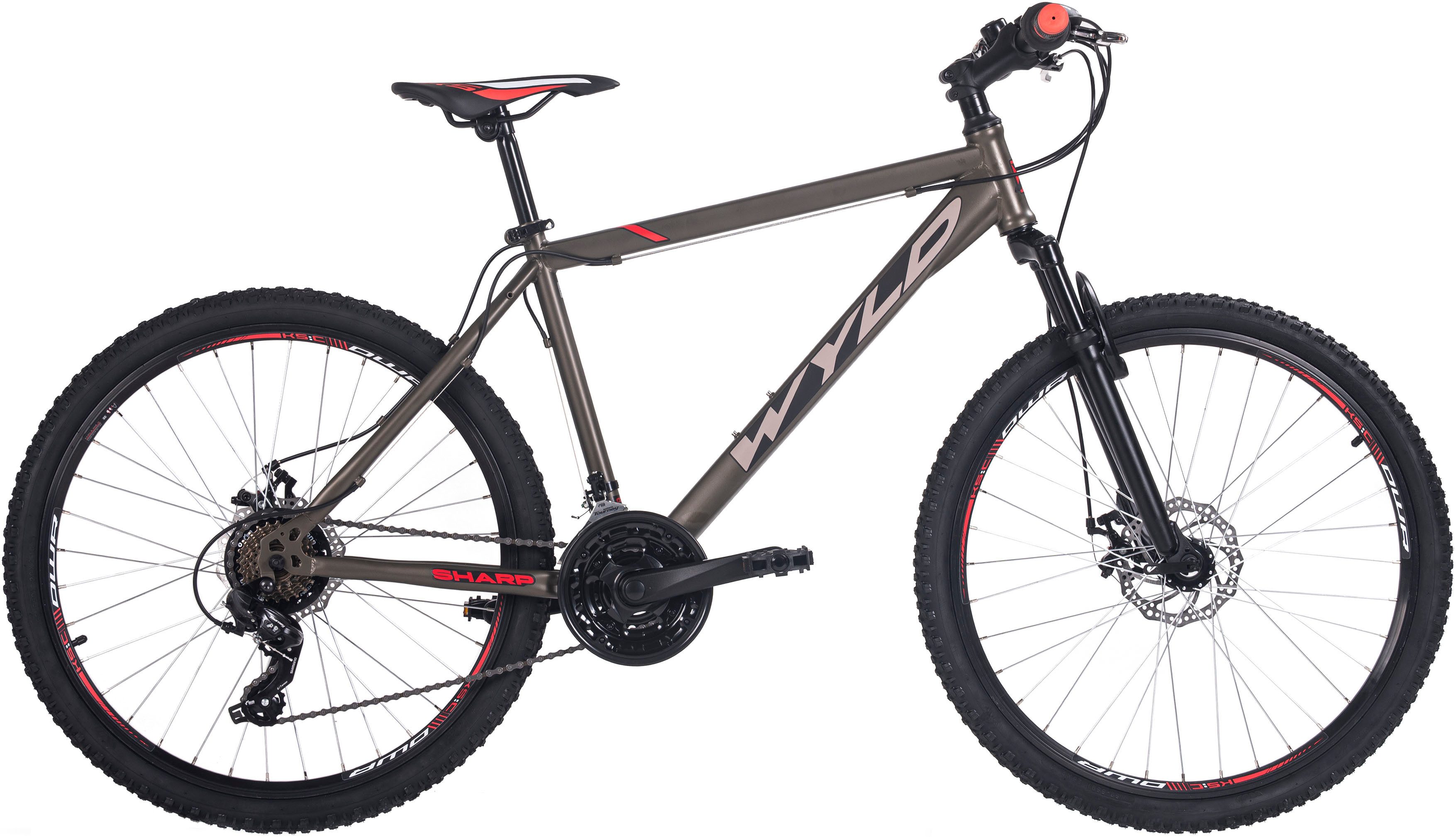 WYLD Mountainbike Mountainbike Усі бренди 26'' Sharp Anthrazit-Rot 21 Gänge, 21 Gang Shimano Tourney Schaltwerk, Kettenschaltung