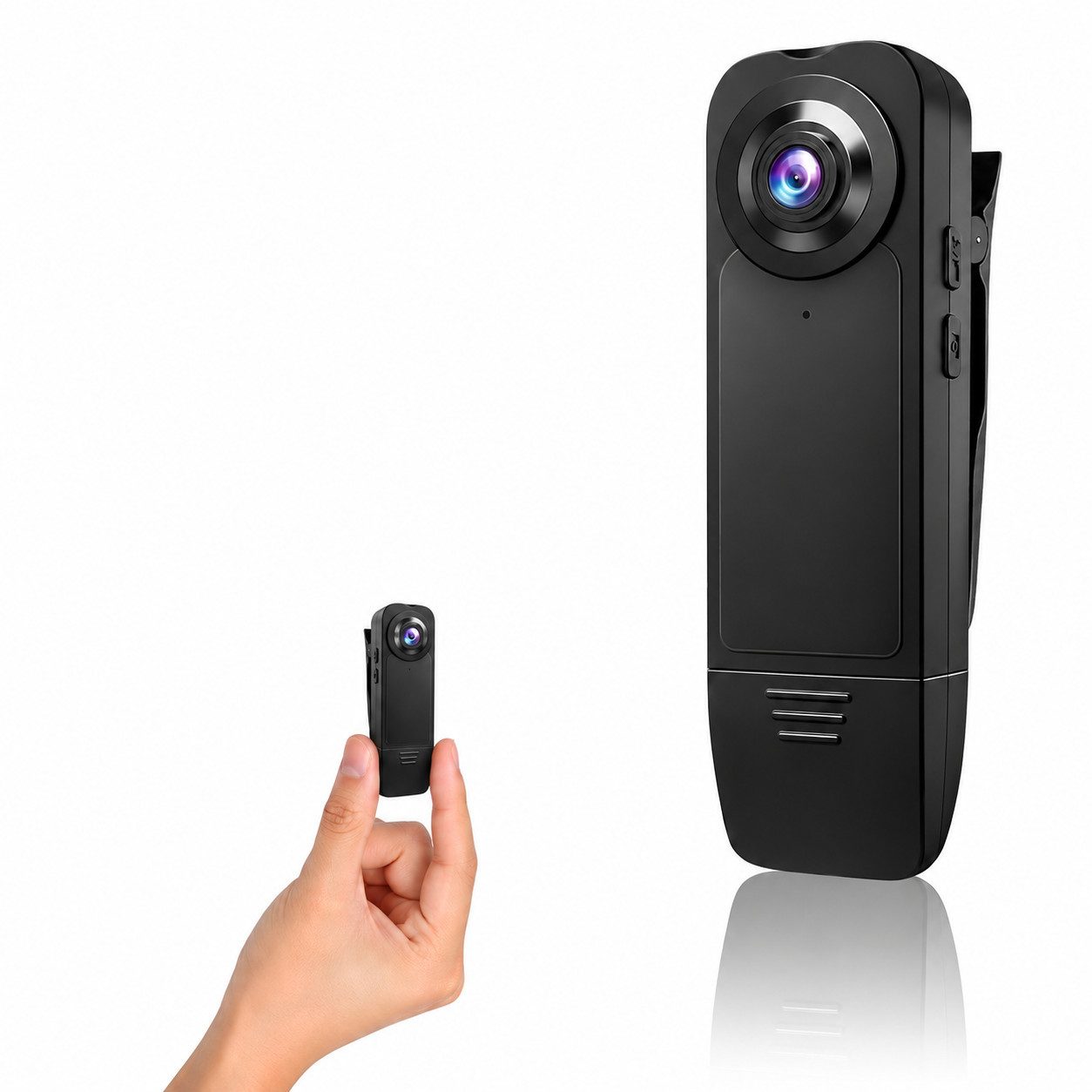 SpionProfi Überwachungskamera 32GB Clip Bodycam Mini Kamera Video Bild Überwachungskamera Actioncam (Außenbereich, Innenbereich, 1-tlg., Mini versteckte Kamera Auto Haus mit Nachtsicht & Bewegungsmelder)