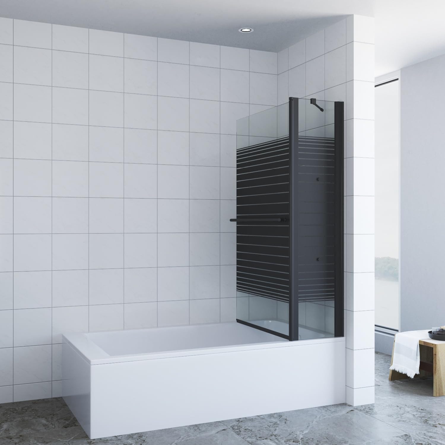 AQUABATOS Badewannenaufsatz Eck Glas Duschwand für Badewanne 1 tlg 2 tlg 3 günstig online kaufen