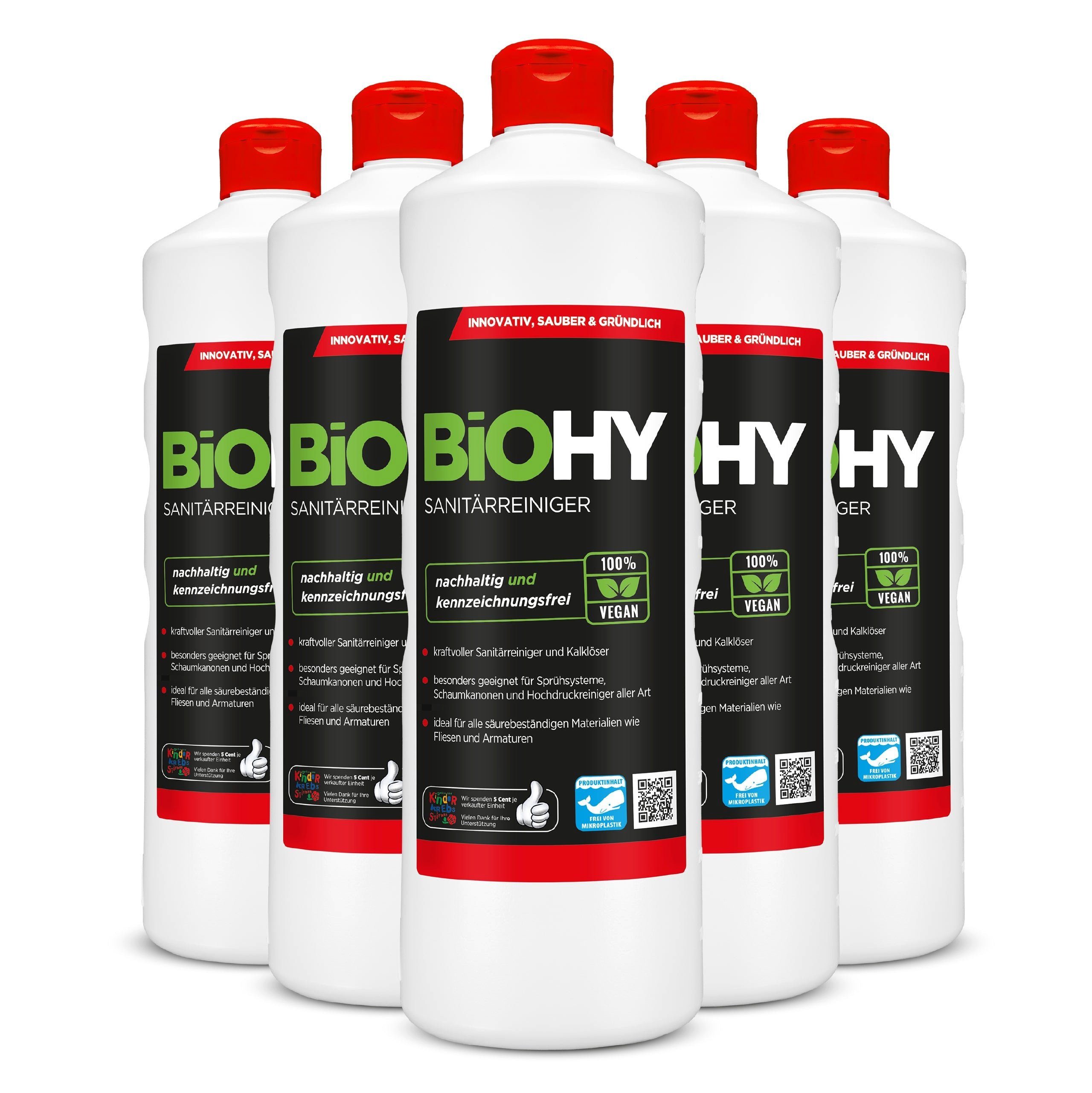 BiOHY Sanitärreiniger 6er Pack (6 x 1 Liter Flasche) Sanitärreiniger (6-St)