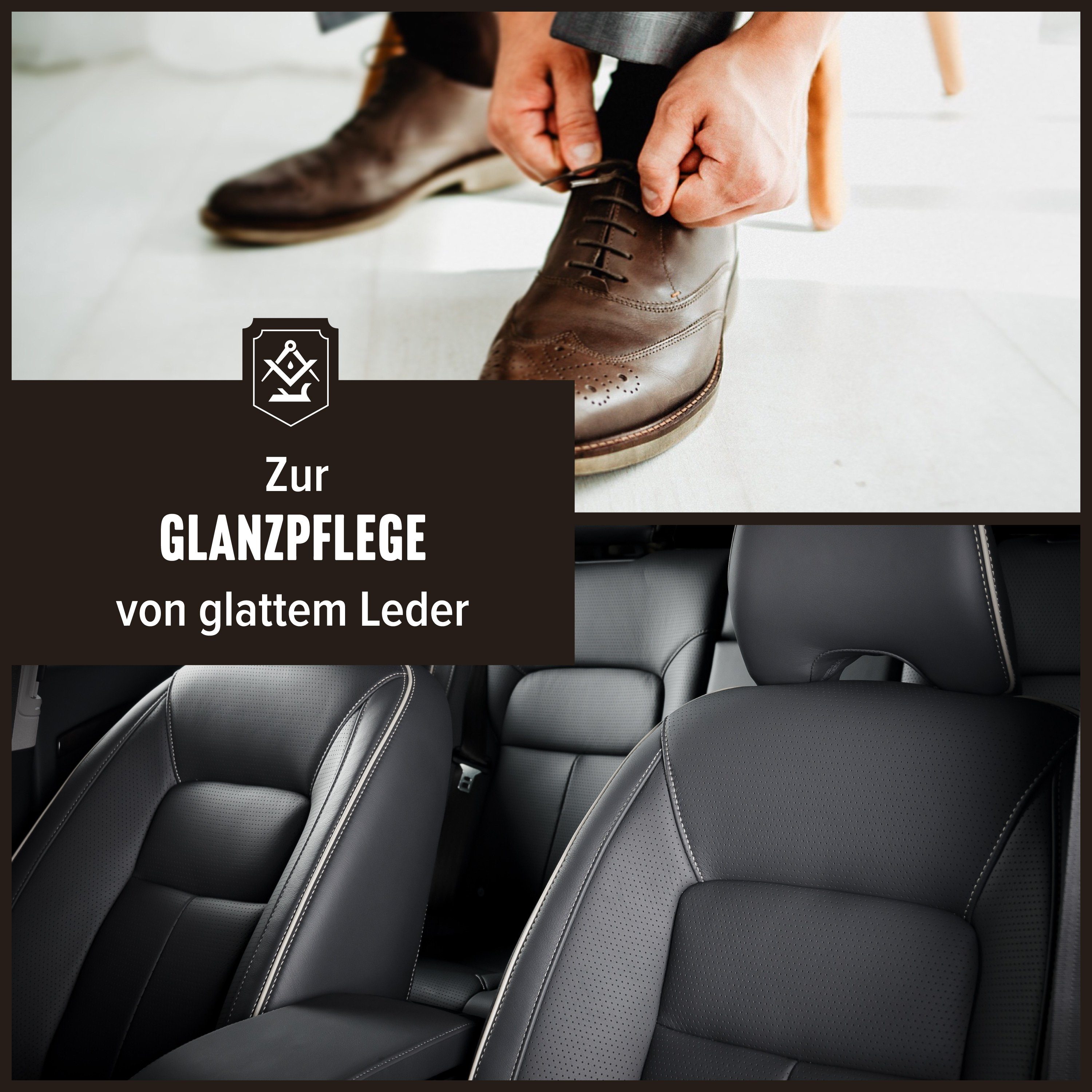 Schrader Reinigungsbürste S1400101, Glanzbürste - Plastikfrei - mit Borsten aus Naturhaar, zum Reinigen und Polieren von Schuhen - Made in Germany