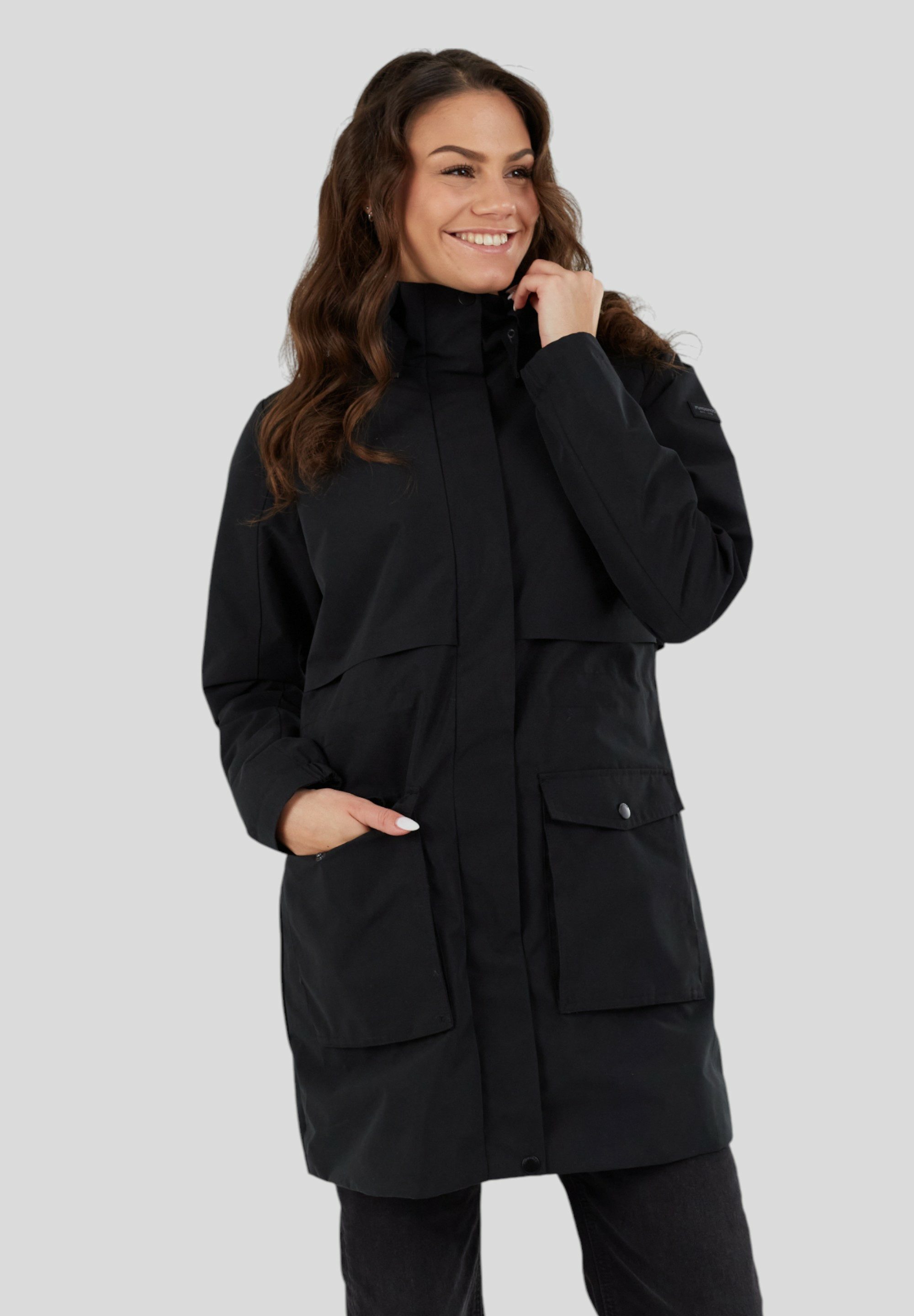 Fundango Regenjacke Zhuri Waterproof Jacket Elegante Regenjacke mit Schutz vor Wind und Wetter.