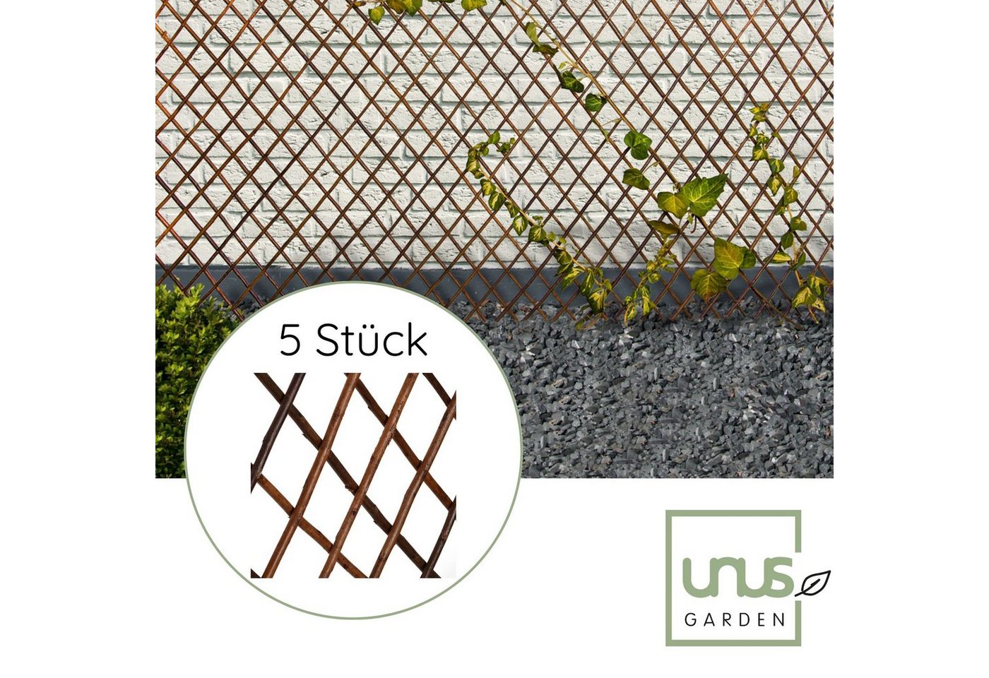 Thumbnail - UNUS GARDEN Rankgitter Rankgitter Weide variabel 5er Set, 5 St., 5er Set, Sichtschutz Weidenzaun Rankhilfe für Garten, B...