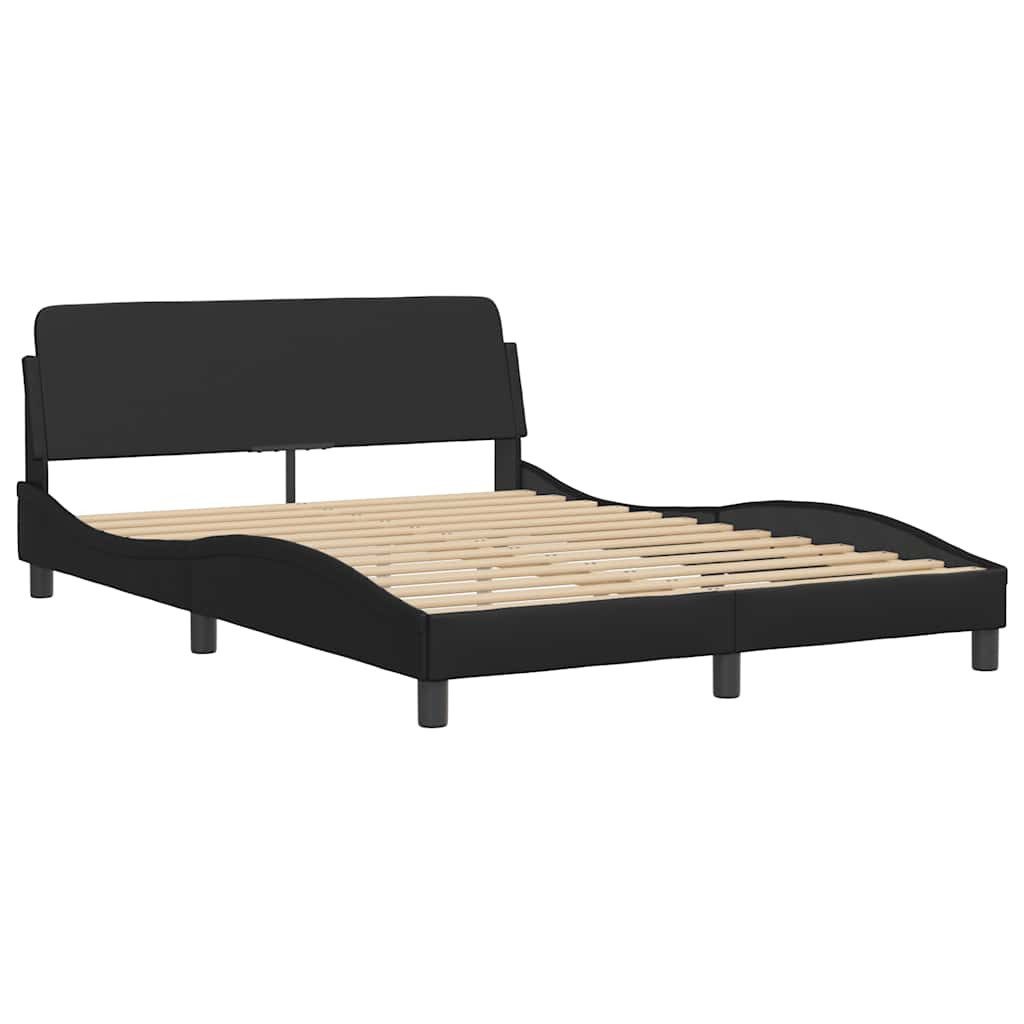 vidaXL Bett Bettgestell "Dover" Schwarz 140x200 cm Kunstleder