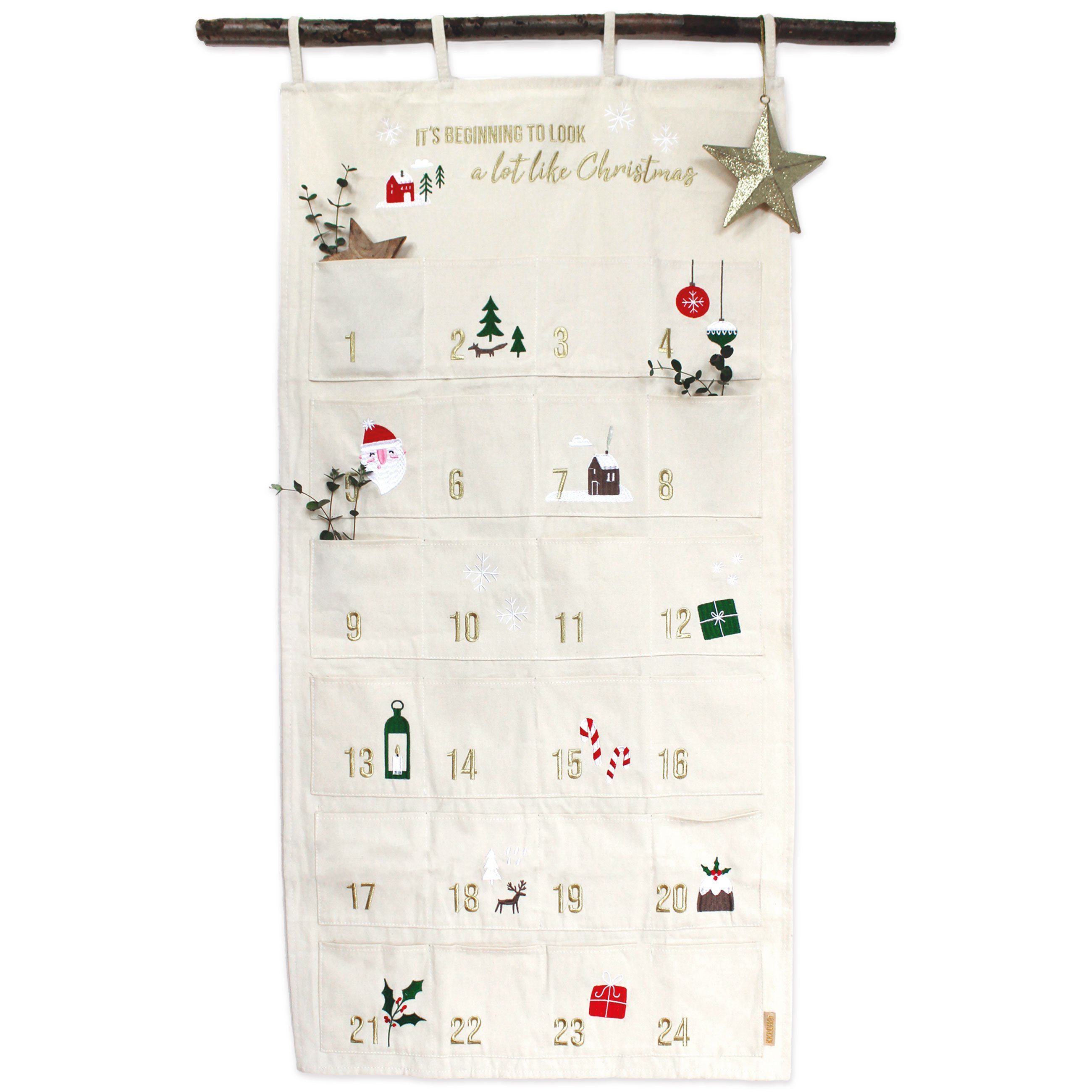 PAPIERDRACHEN befüllbarer Adventskalender Adventskalender Wandteppich aus S günstig online kaufen