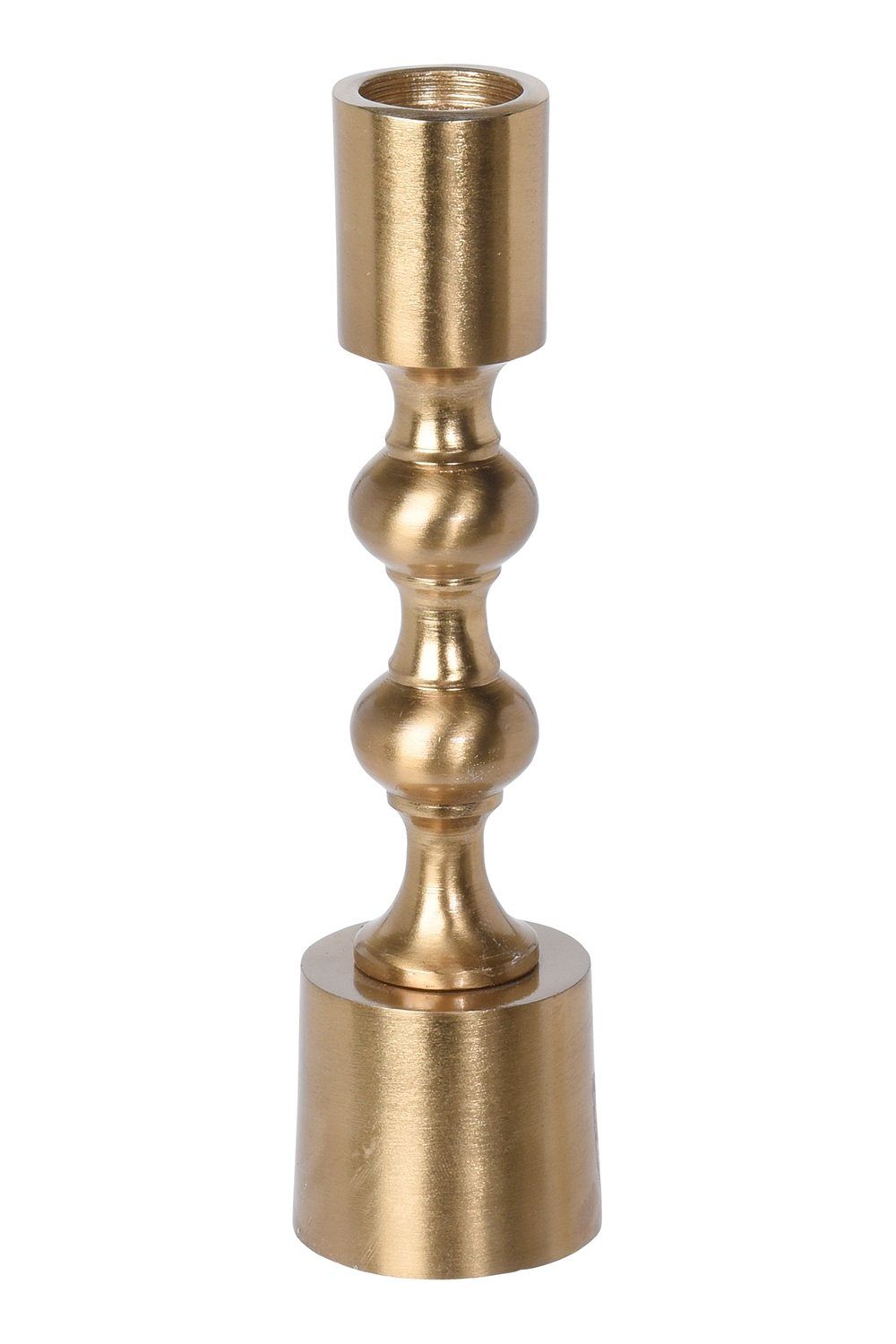 Kerzenständer MARRAS, Goldgelb, Aluminium, Höhe 16 cm