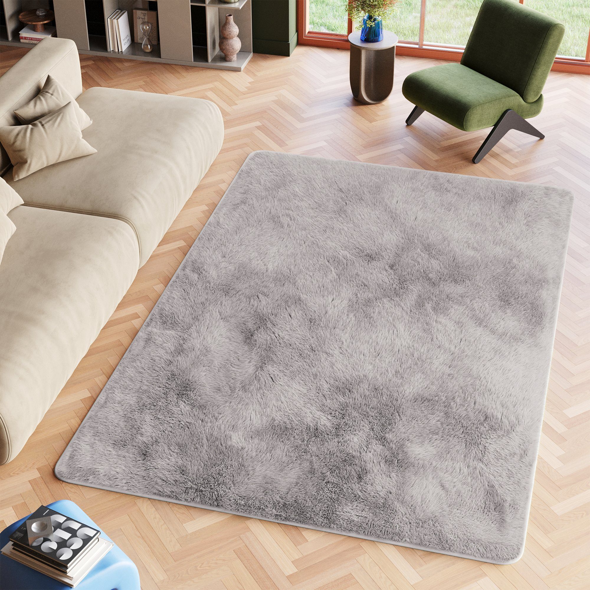 Tapiso Hochflor-Teppich SILK, rechteckig, Höhe: 35 günstig online kaufen