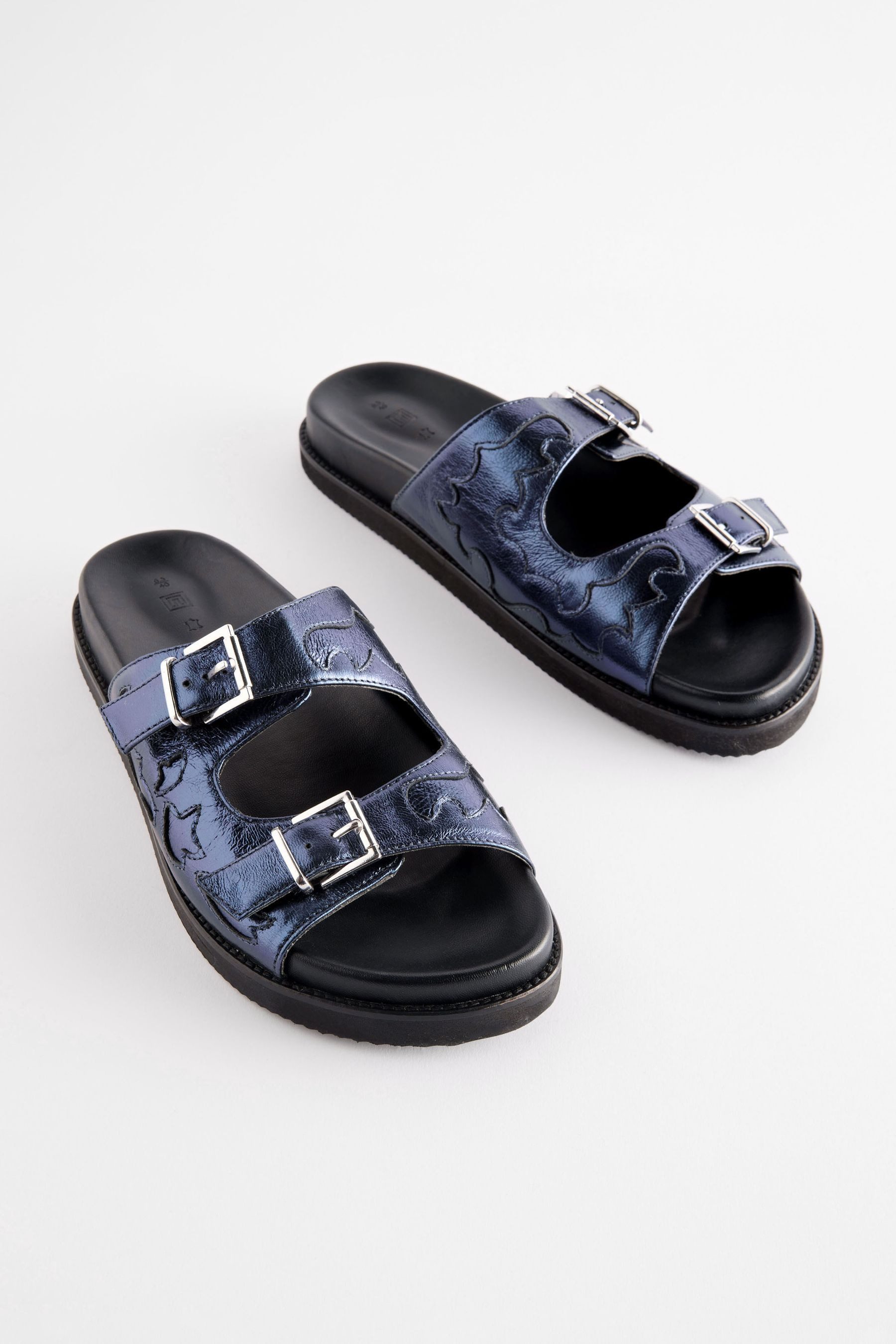 Next Ledersandalen im Westernlook mit Fußbett günstig online kaufen