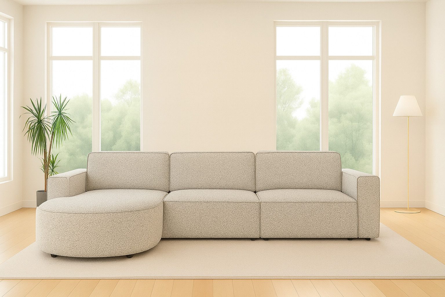 Kaiser Möbel Ecksofa Cursal Round – modulares L-Sofa mit sanften Rundungen, Einzelsofa, L-Form, modulares System, modernes Design