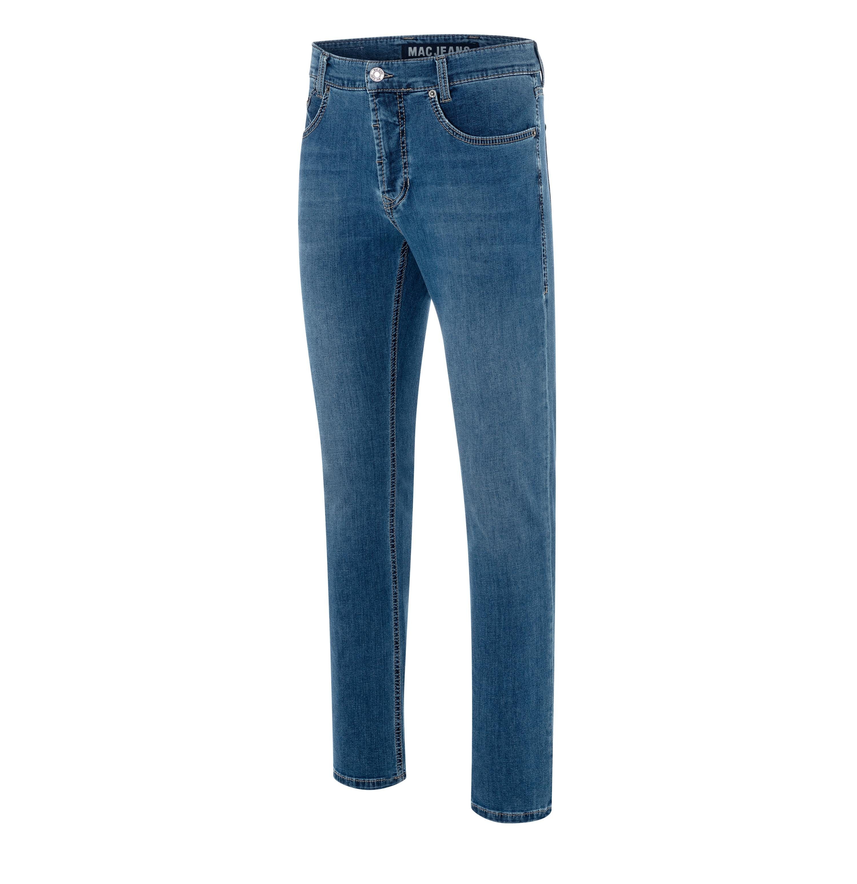 MAC 5-Pocket-Jeans Blue leichte Weight Mid H421 Light Arne Used Sommerjeans Denim,