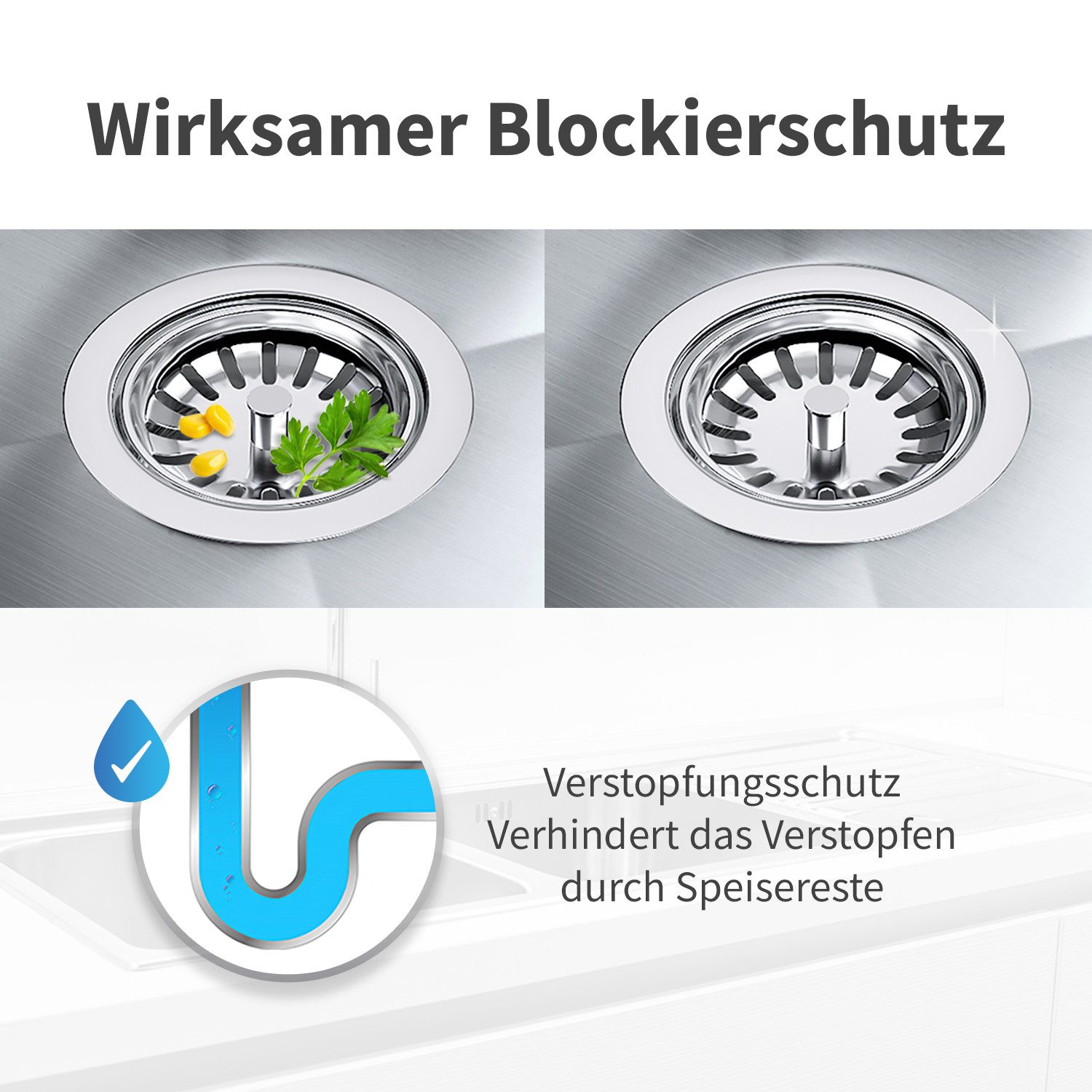 AQUADE Siebventil Siebkorb-Exzenterventil 3½" Ø 114mm, mit Drehbetätigung und Raumschaffer mit Anschluss 1“ für Überlauf