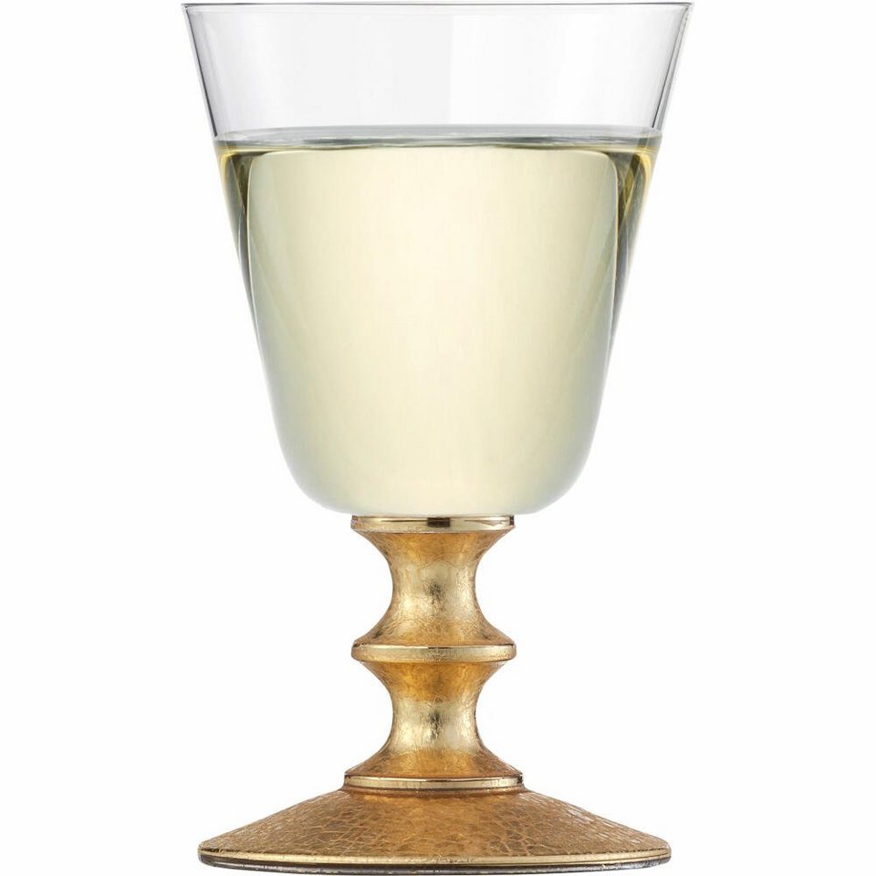 Eisch Weißweinglas Gold Rush 2er Set Gold 210 ml, Kristallglas