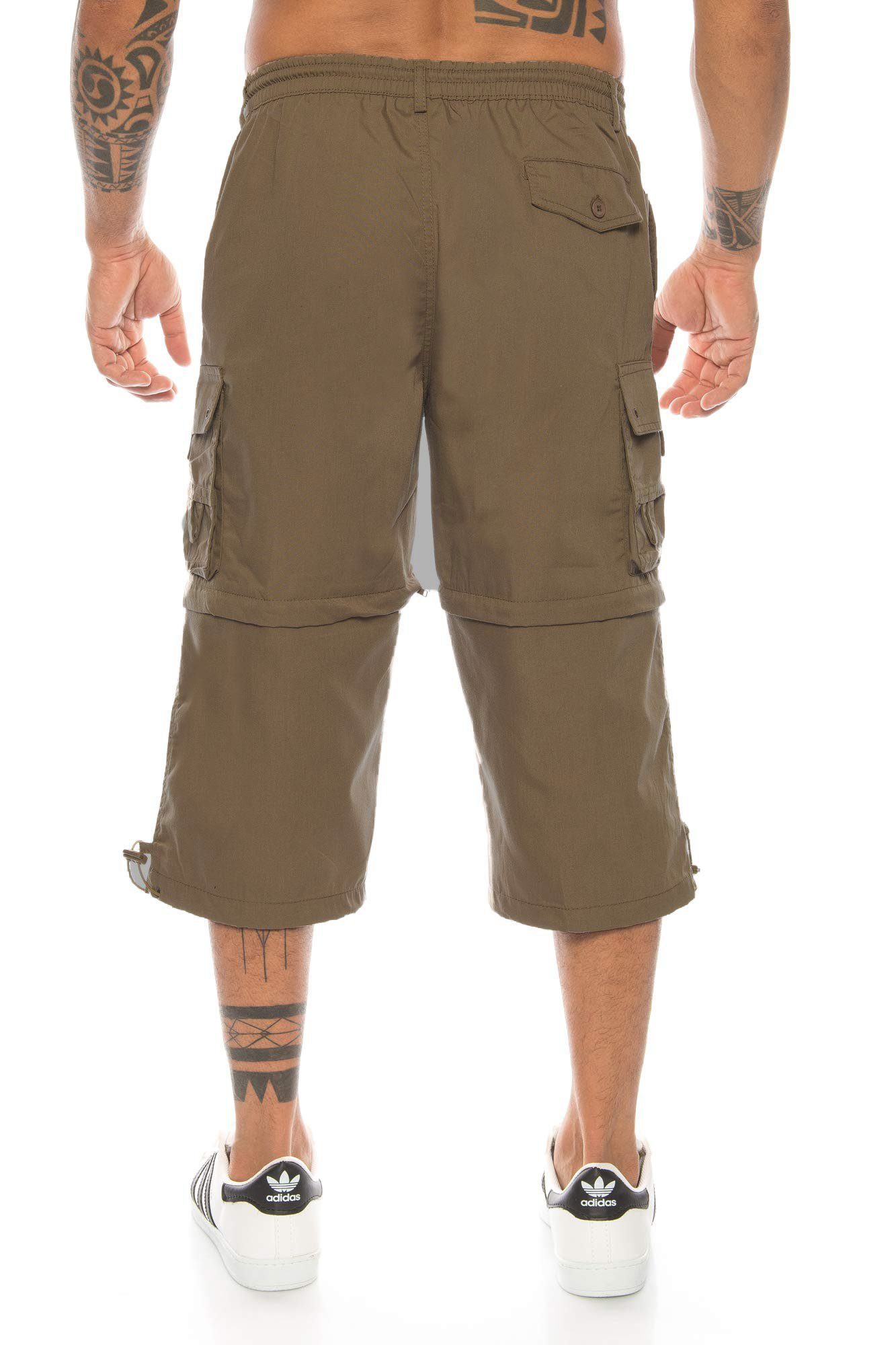 Kendindza Collection Cargobermudas Bermudas Herren Kurze Hose Herren 3/4 Hose Herren Cargo Taschen Abnehmbare Beine kurze Hose Herren Cargoshorts Herren Sommer