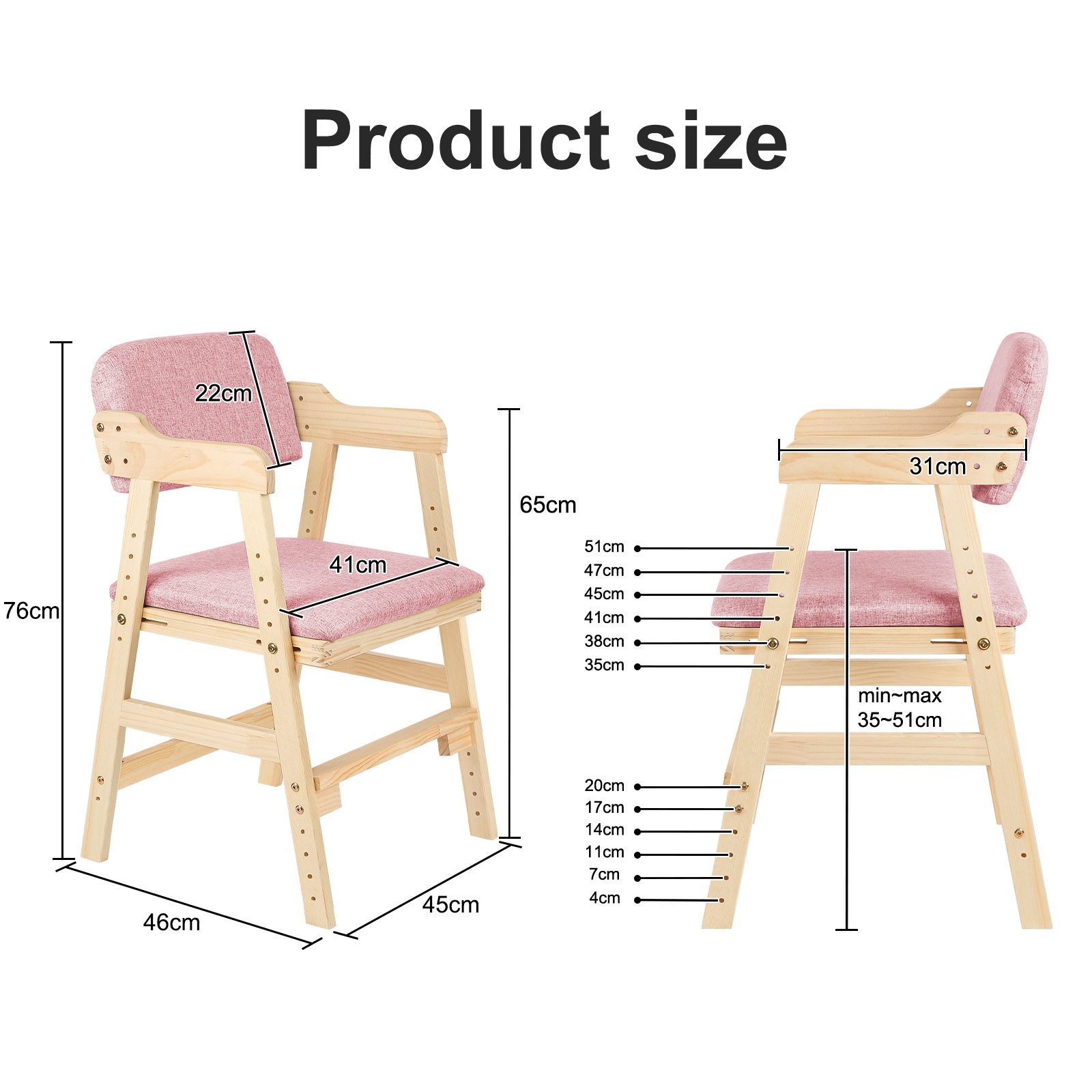 JEOBEST Kinderstuhl Höhenverstellbarer Stuhl günstig online kaufen