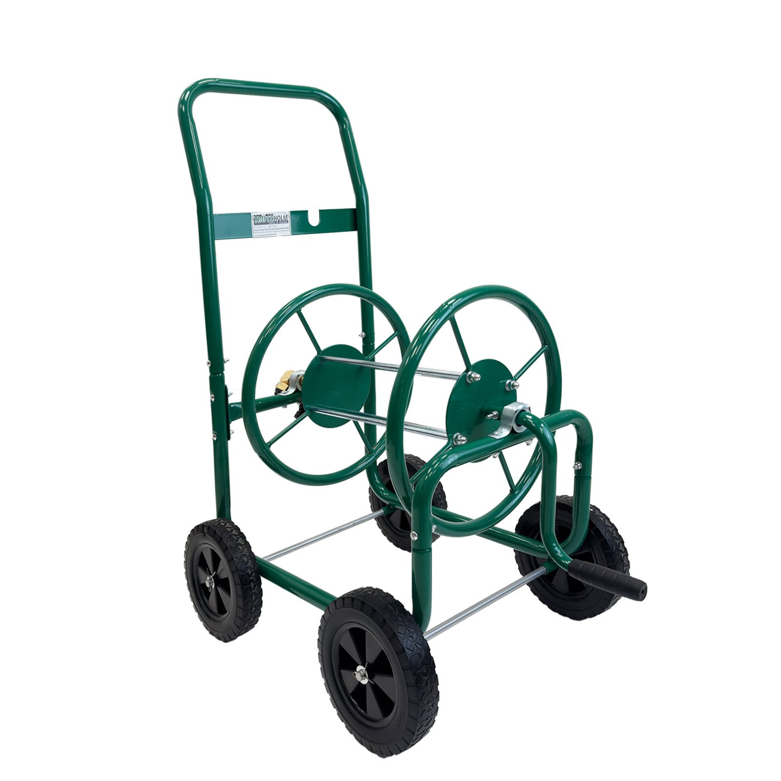 TRUTZHOLM Тележка для шланга Basic 4 Räder 95,5 x 58 cm Stahl, für 50m 3/4 Zoll Gartenschlauch grün