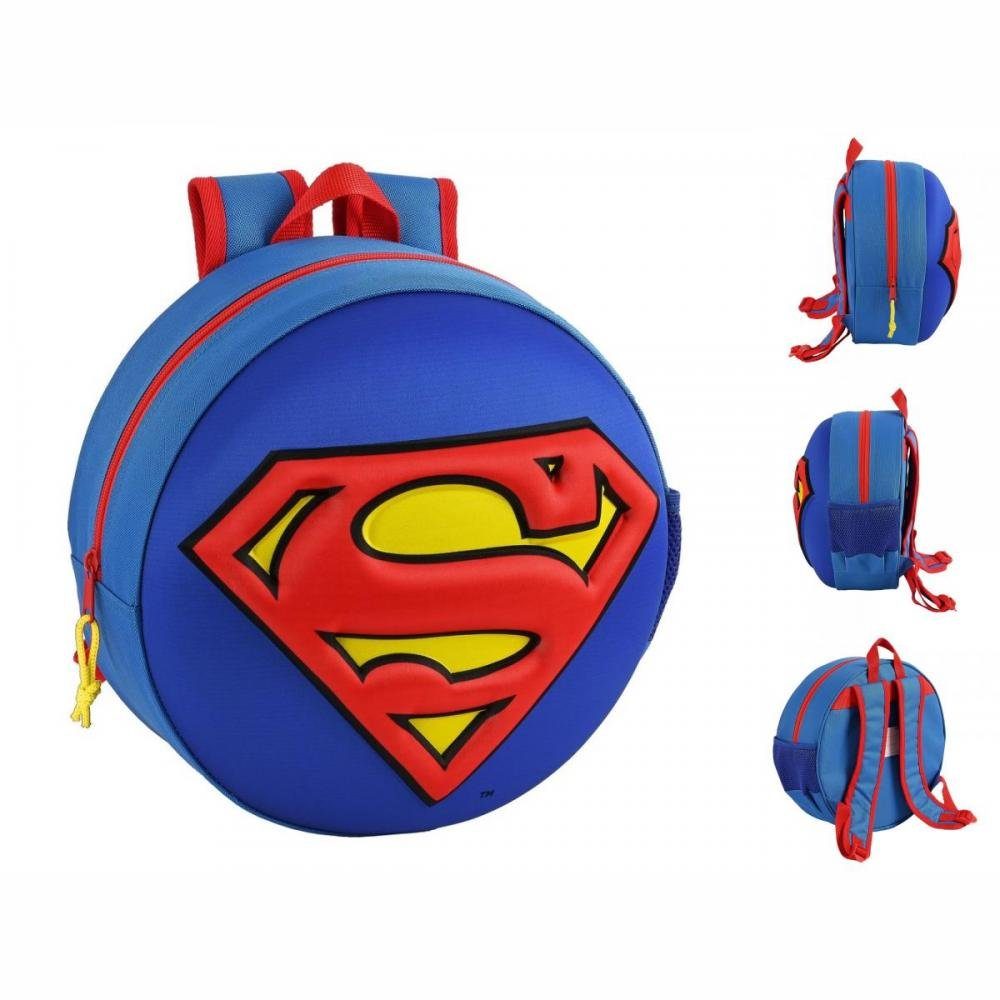 Superman Rucksack Kinderrucksack 3D Superman Rot Blau Gelb 10 L 31 x 31 x 10 cm