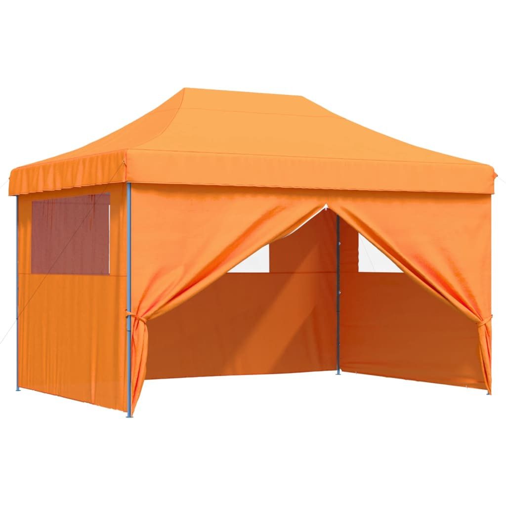 Pavillon Partyzelt Faltbar Pop-Up mit 4 Seitenteilen Orange Pavillon