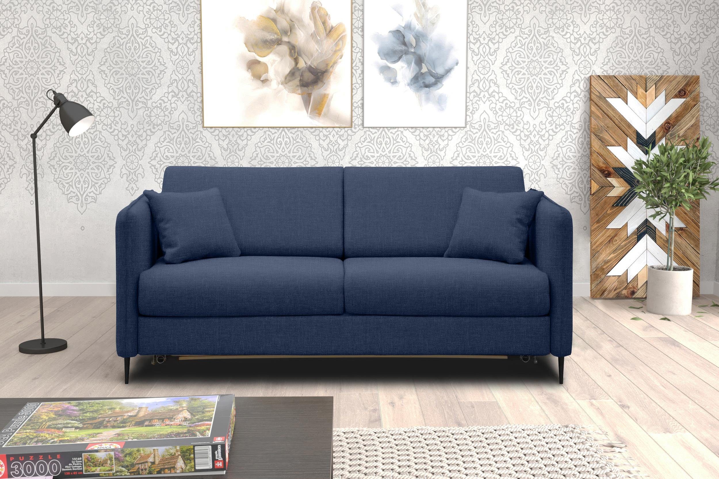Stylefy 3-Sitzer Arnold, Sofa, Bettfunktion, Modern frei Design, Raum 2-Sitzer, mit im Metall stellbar